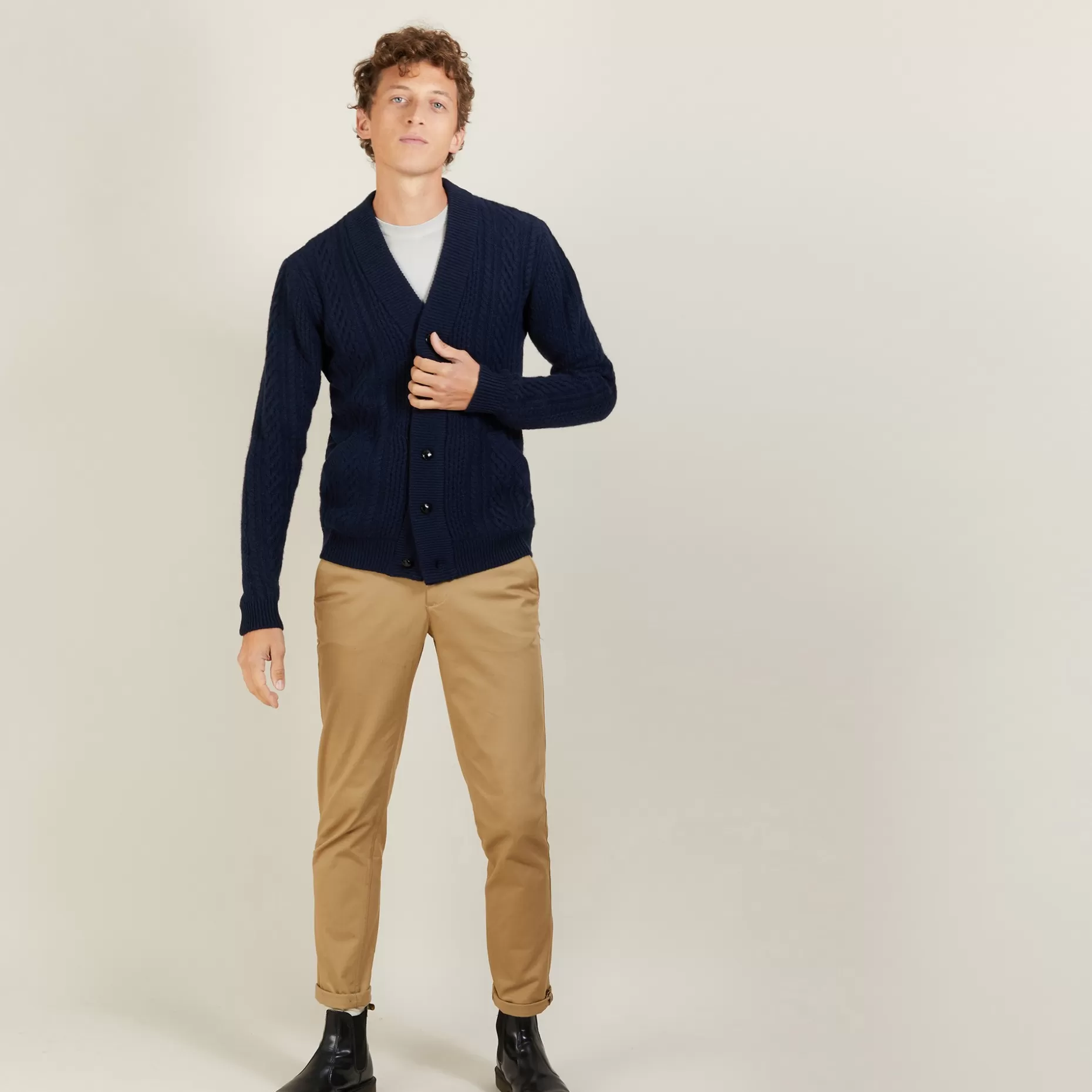 Maison Montagut Cardigan Boutonne En Cachemire 4 Fils - Londres>Homme Vestes Et Gilets