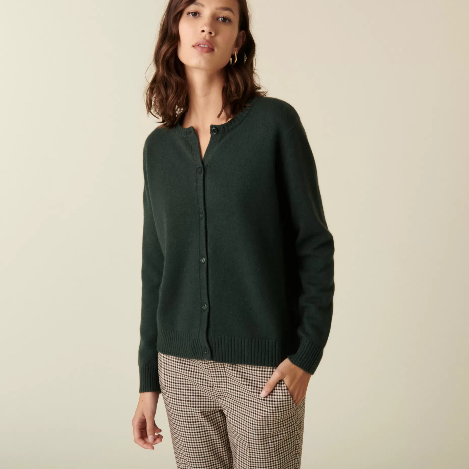 Maison Montagut Cardigan En Cachemire Col Rond Boutonne - Adelys>Femme Vestes Et Gilets