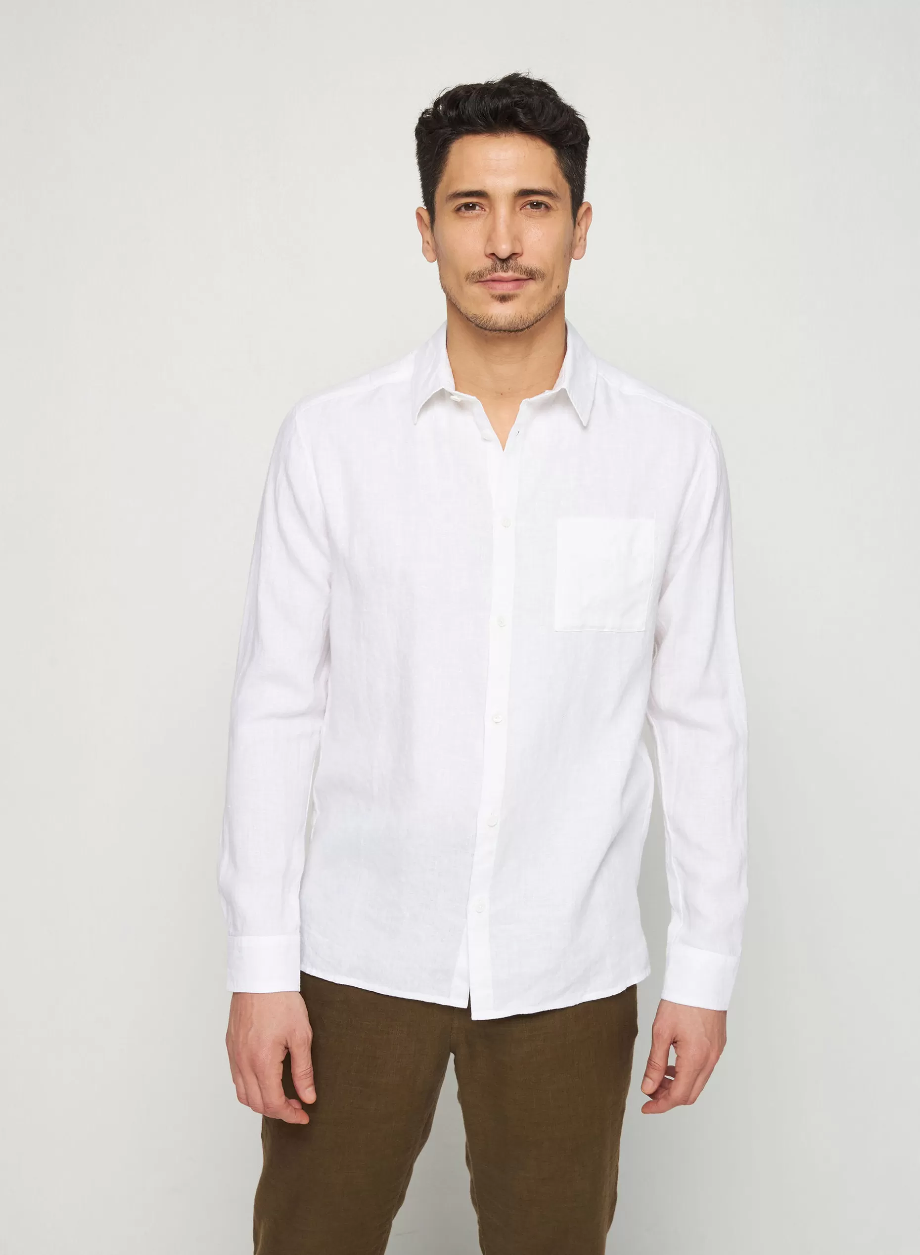 Maison Montagut Chemise Manches Longues En Lin - Robin>Homme Chemises