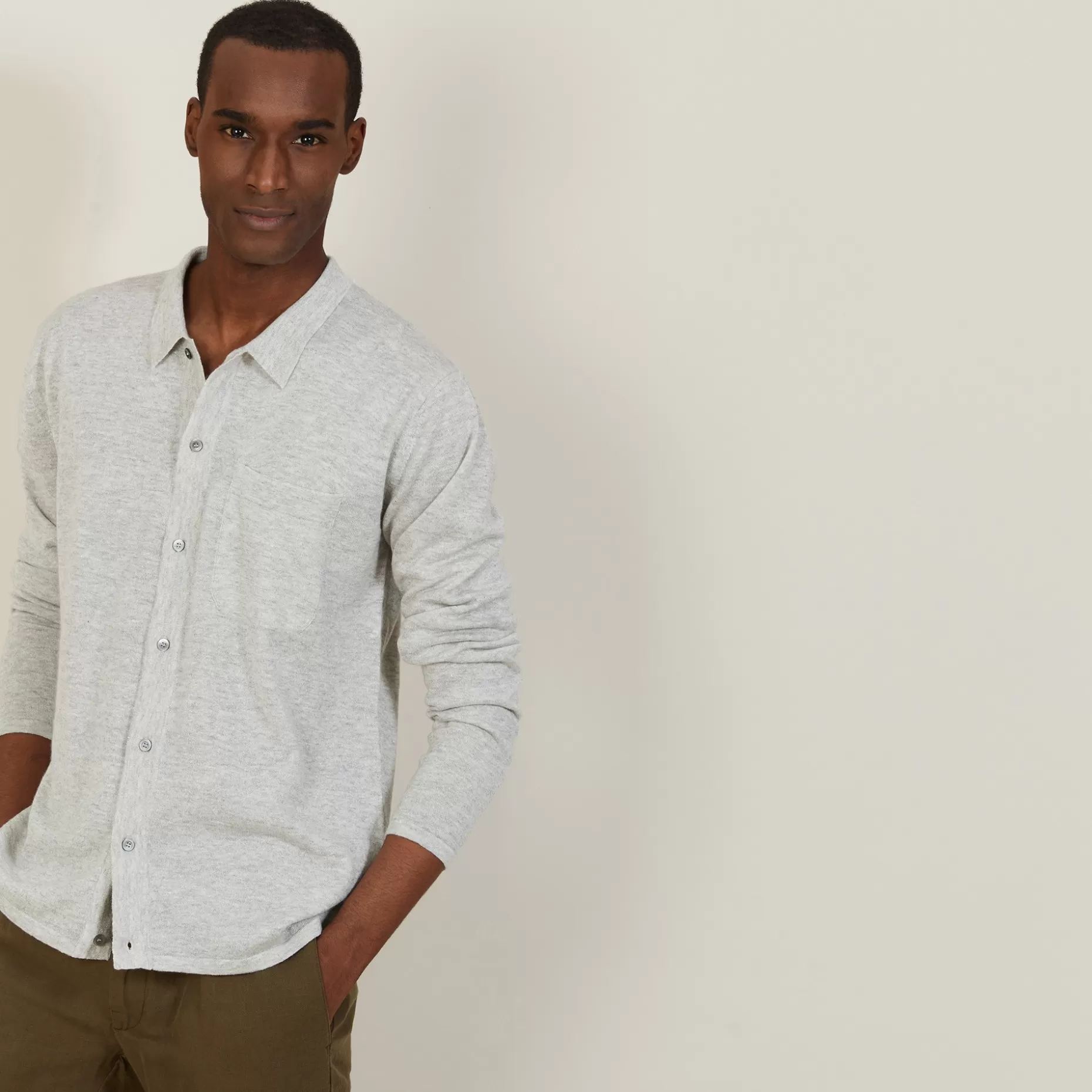 Maison Montagut Chemise Manches Longues En Lin Cachemire - Bazar>Homme Chemises