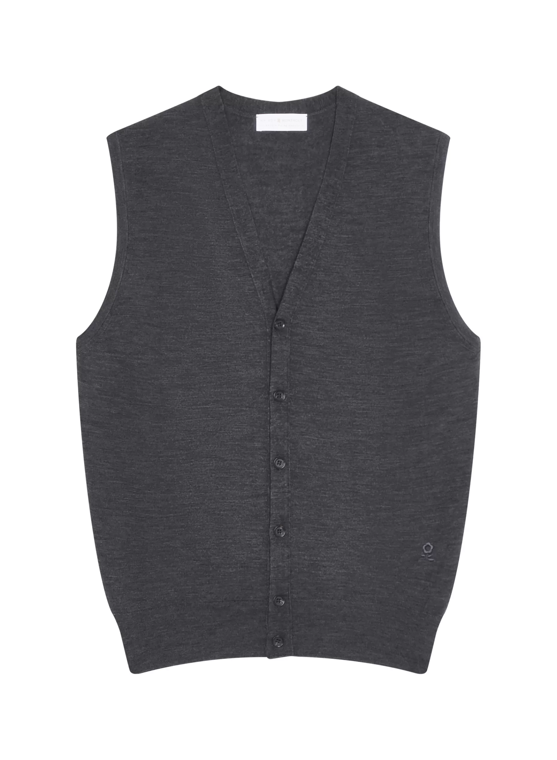 Maison Montagut Gilet Sans Manches Avec Logo En Laine Merinos - Ernardo>Homme Vestes Et Gilets