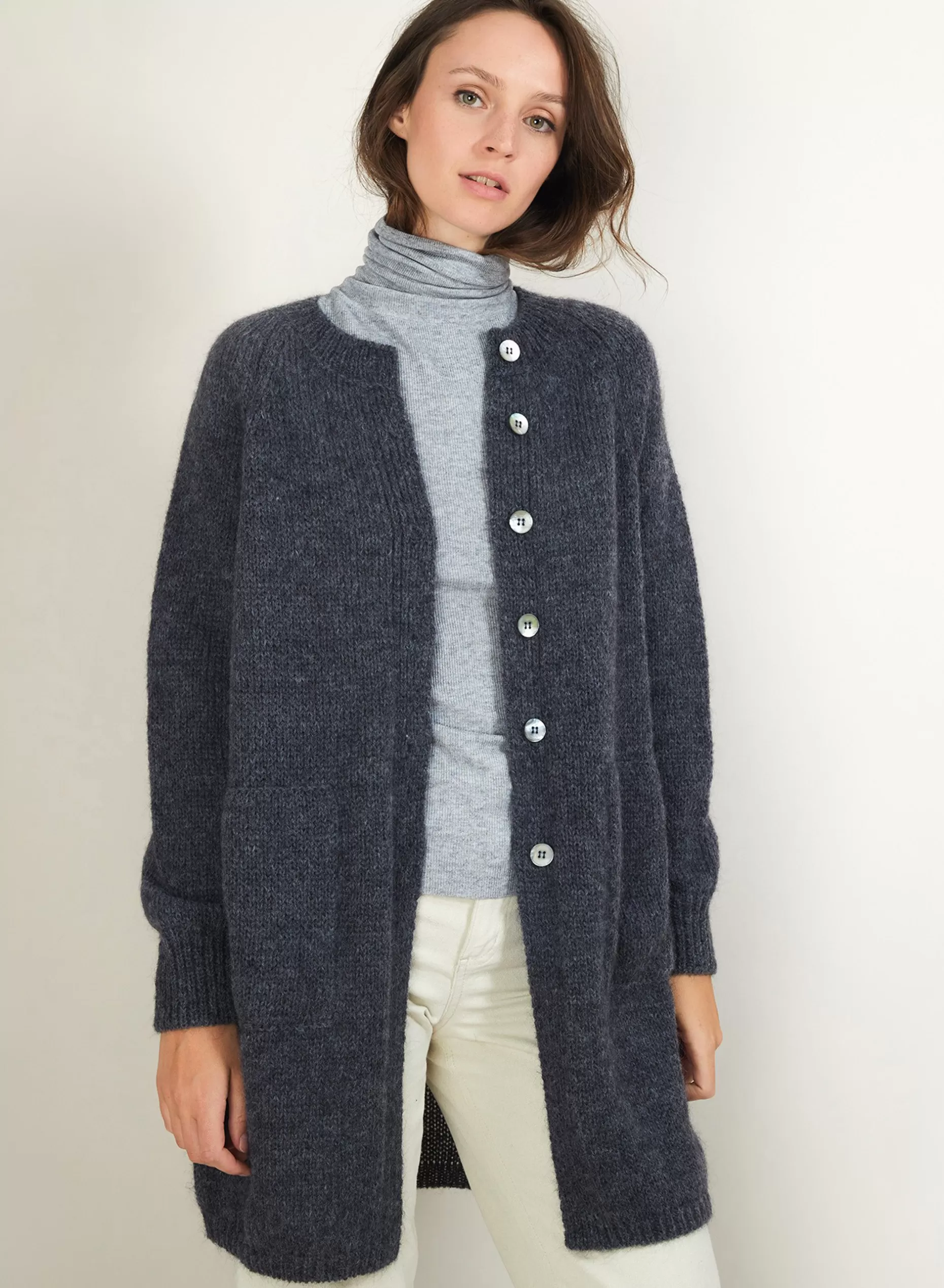 Maison Montagut Long Gilet A Poches En Mohair - Gaya>Femme Vestes Et Gilets