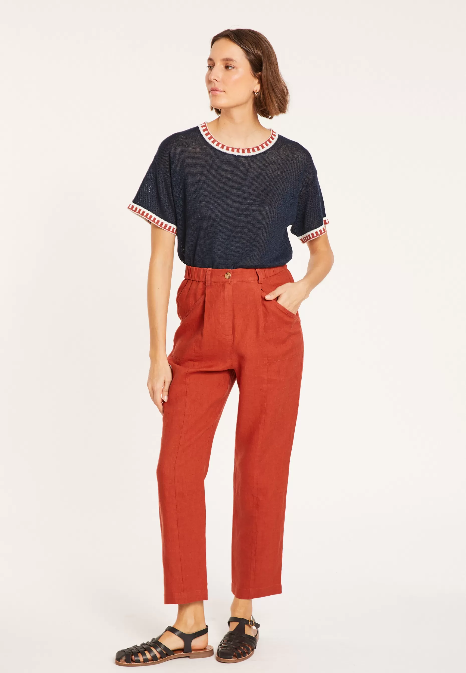 Maison Montagut Pantalon A Poches En Lin - Victoire>Femme Pantalons