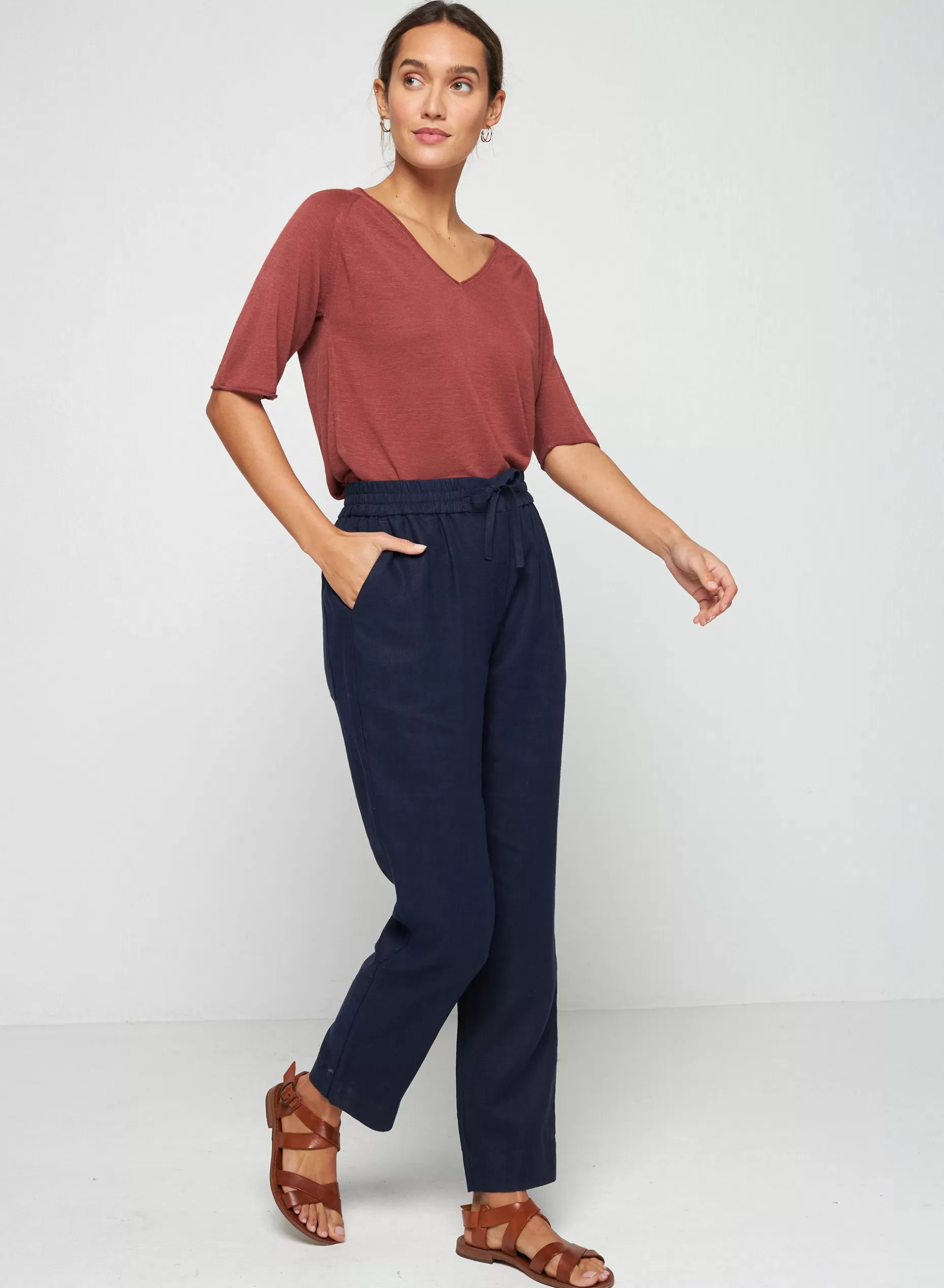 Maison Montagut Pantalon Casual En Lin - Toscane>Femme Pantalons