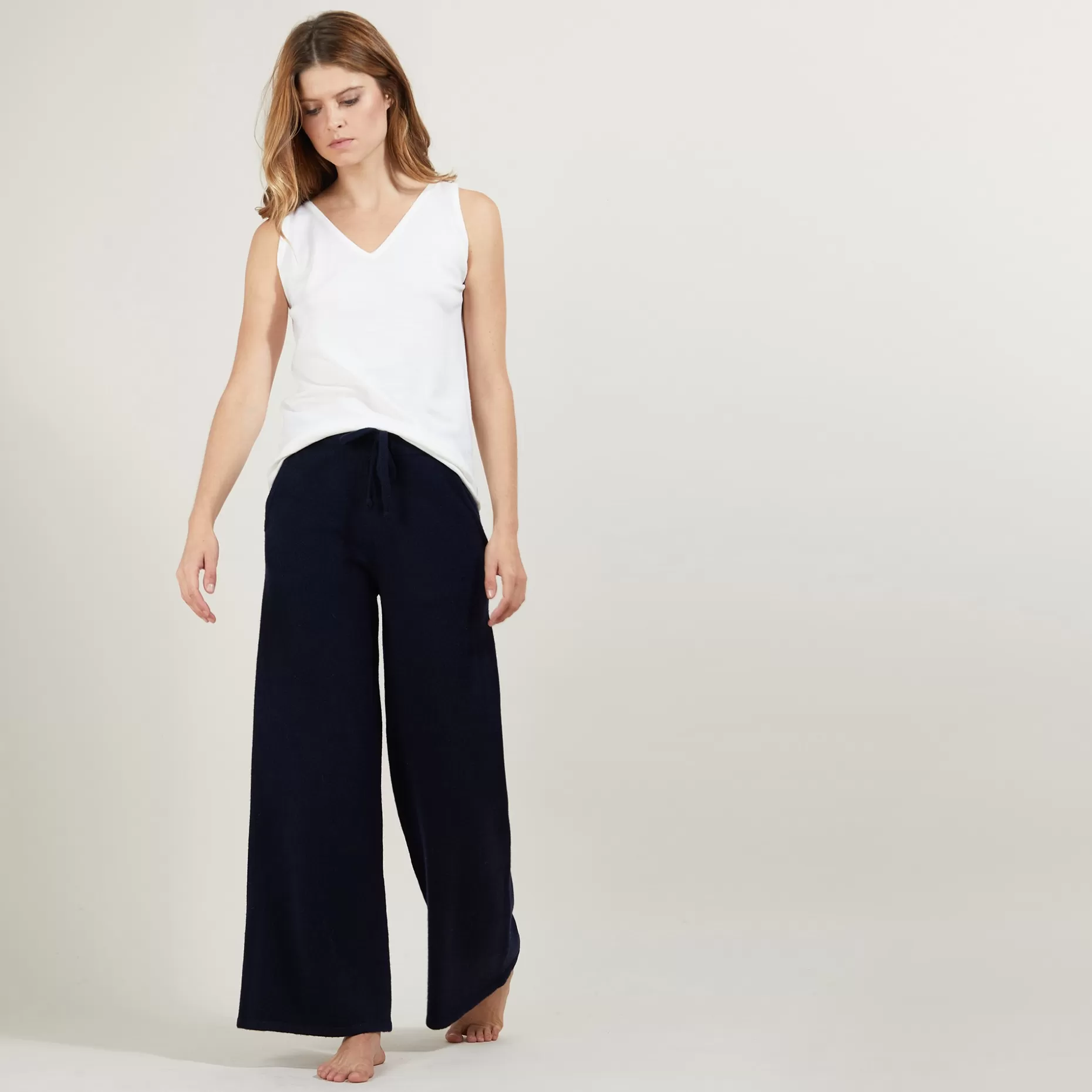 Maison Montagut Pantalon Droit En Cachemire Et Laine Melange - Gessy>Femme Pantalons