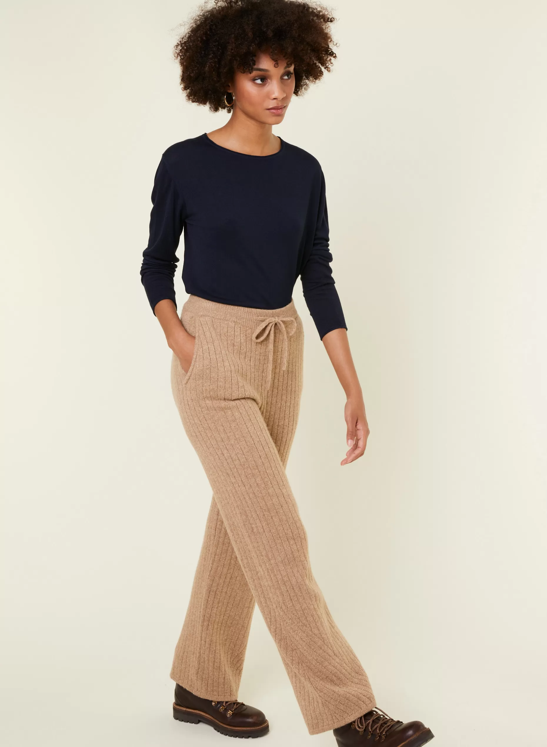 Maison Montagut Pantalon Fluide En Laine Et Cachemire - Galya>Femme Pantalons