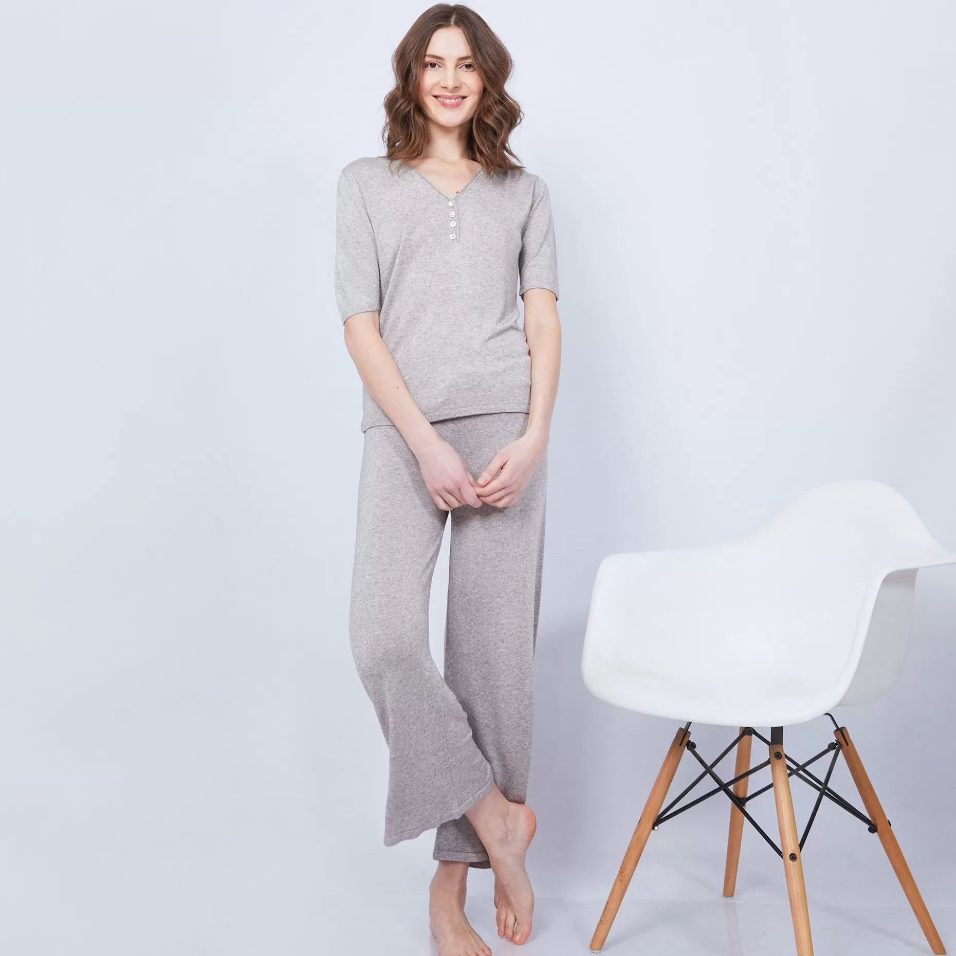 Maison Montagut Pantalon Large En Bambou Cachemire - Hammam>Femme Pantalons