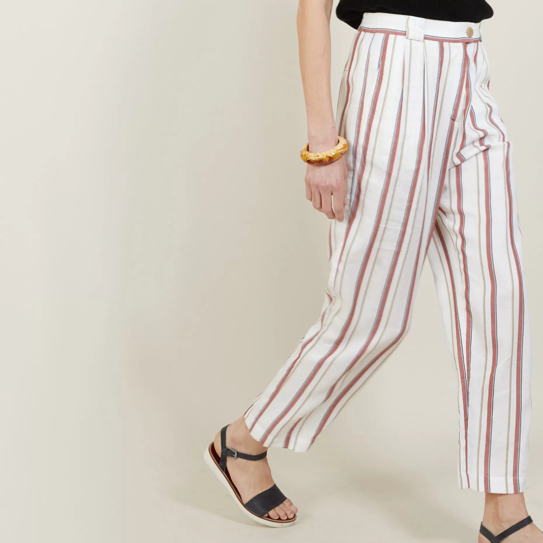 Maison Montagut Pantalon Raye A Poches - Mali>Femme Pantalons