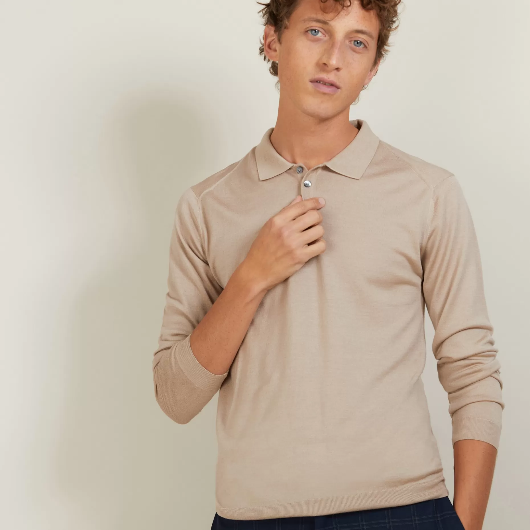 Maison Montagut Polo En Laine Et Soie - Bartev>Homme Polos