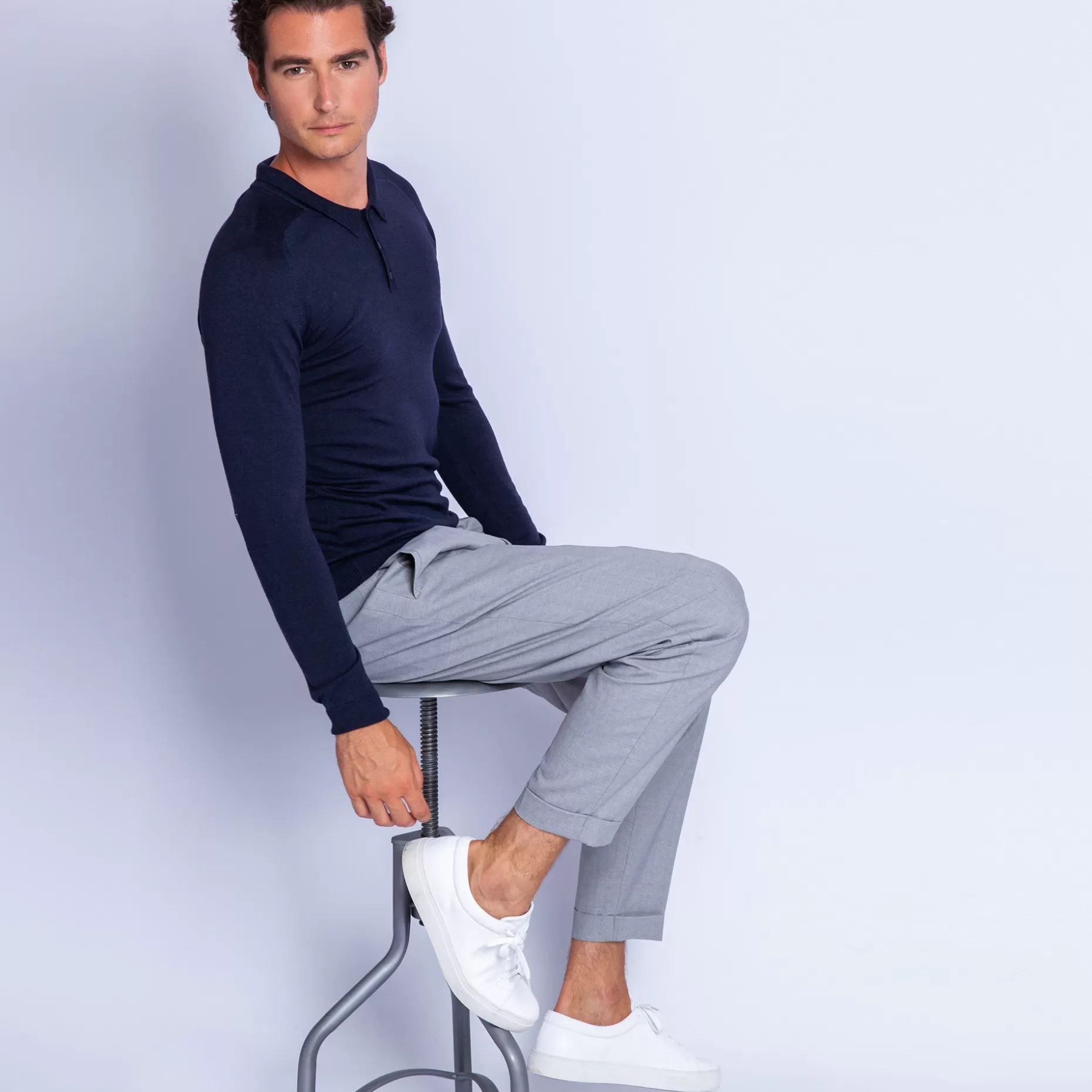 Maison Montagut Polo En Laine Et Soie - Ferat>Homme Polos