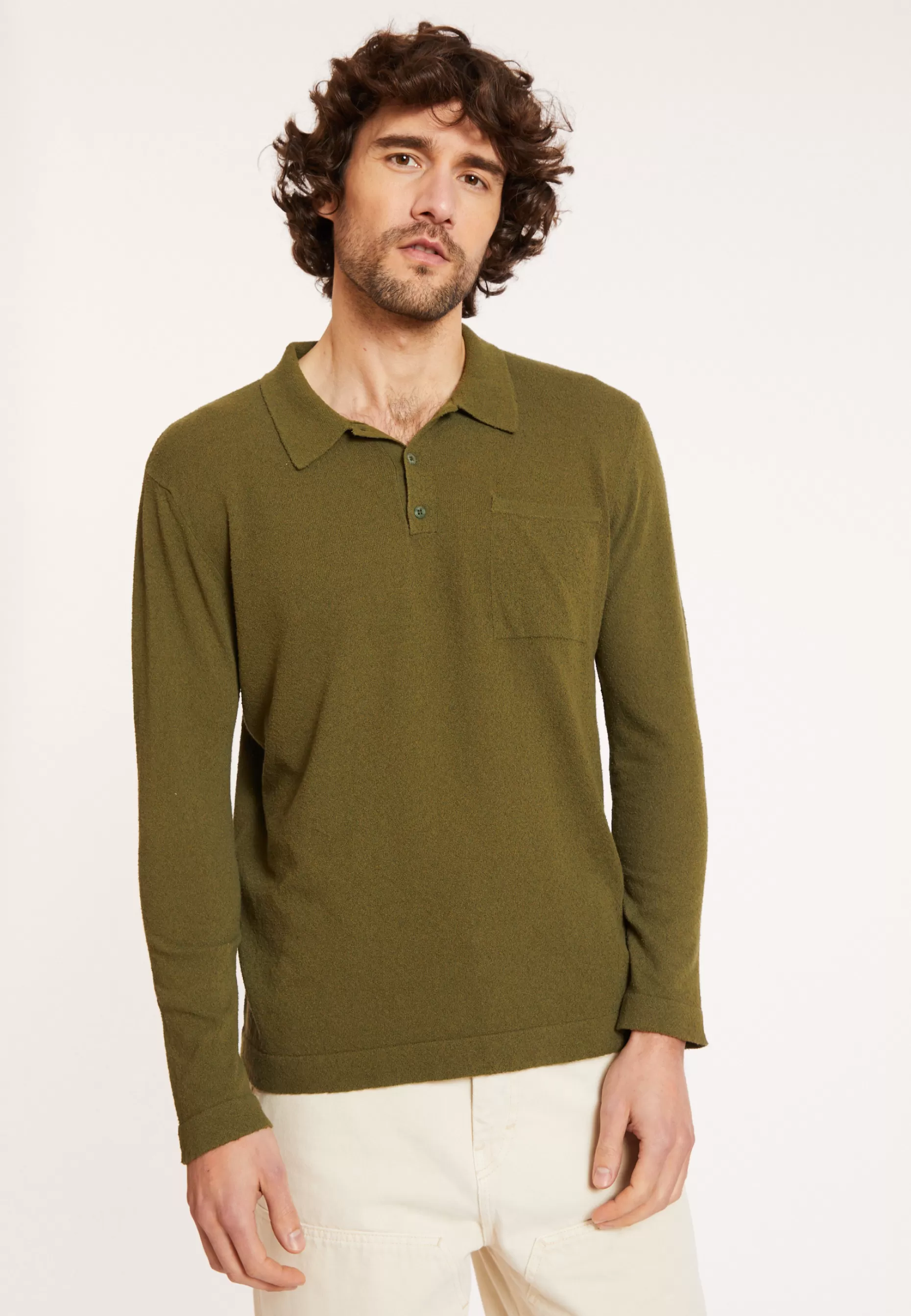 Maison Montagut Polo Manches Longues En Coton Brosse - Donovan>Homme Polos