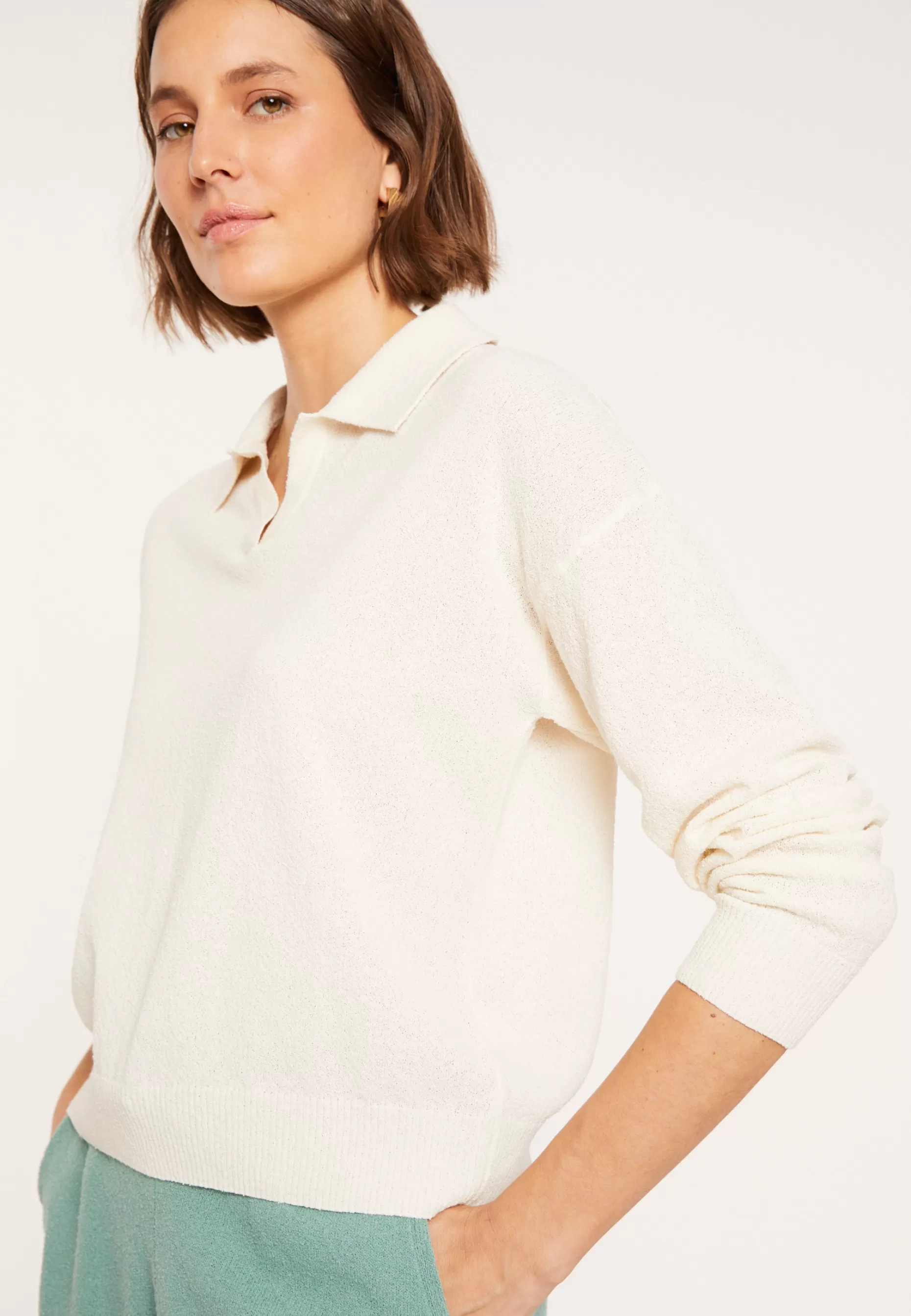 Maison Montagut Polo Manches Longues En Coton Brosse - Melvina>Femme Pulls