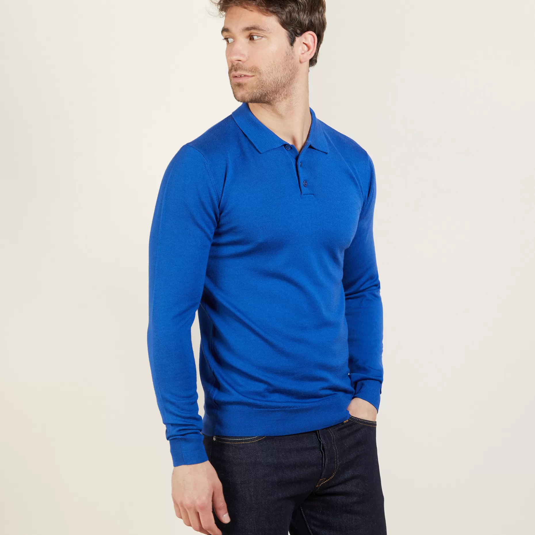 Maison Montagut Polo Manches Longues En Laine Merinos - Beryl>Homme Polos