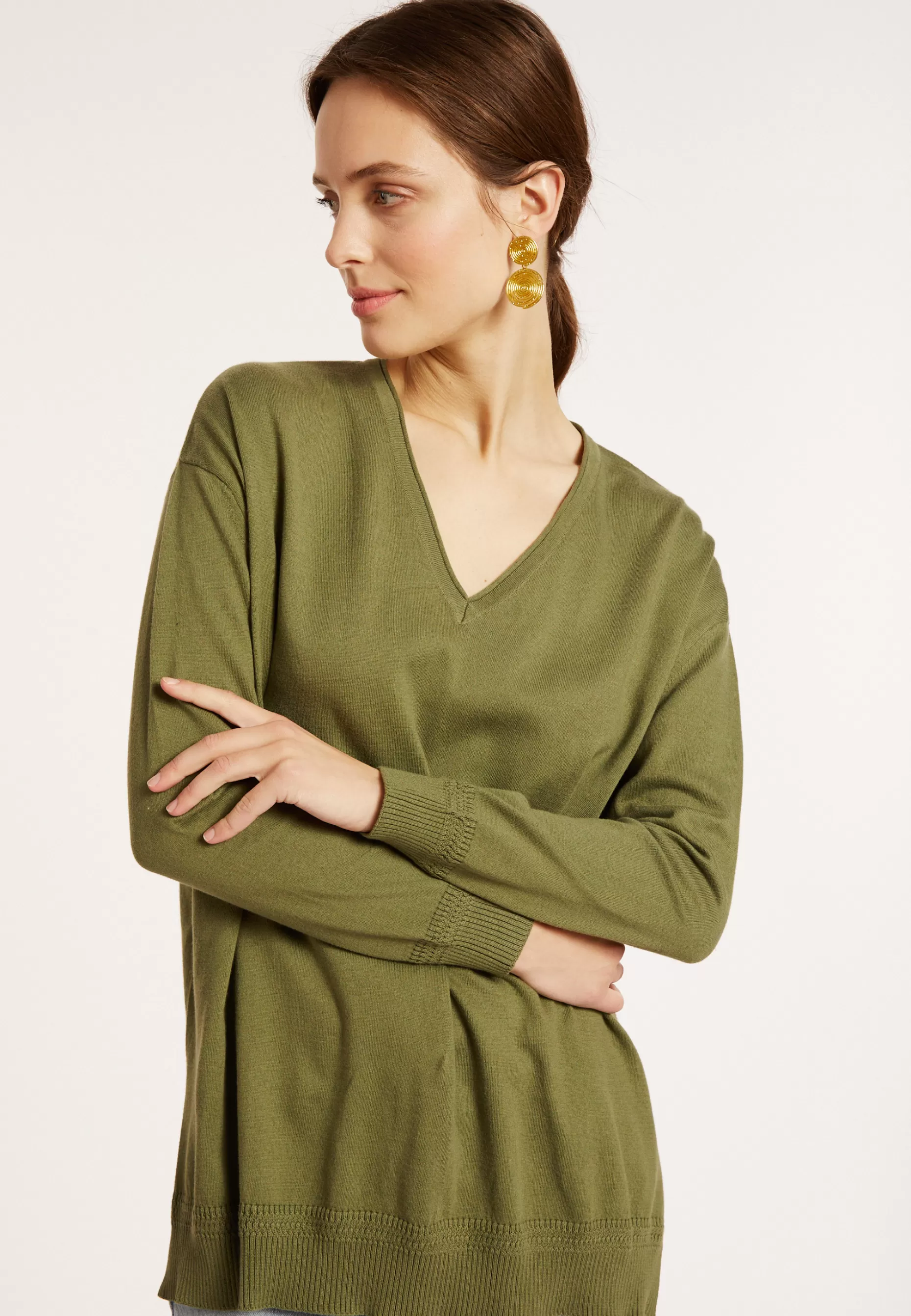 Maison Montagut Pull Ample Col V En Coton Bio - Meve>Femme Pulls