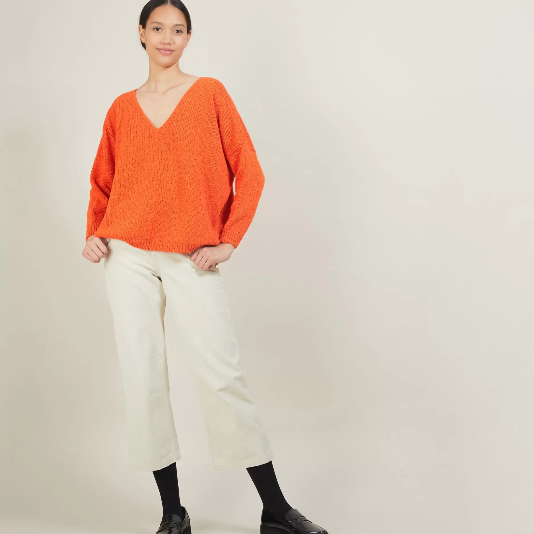 Maison Montagut Pull Ample Col V En Laine Et Soie - Baba>Femme Pulls