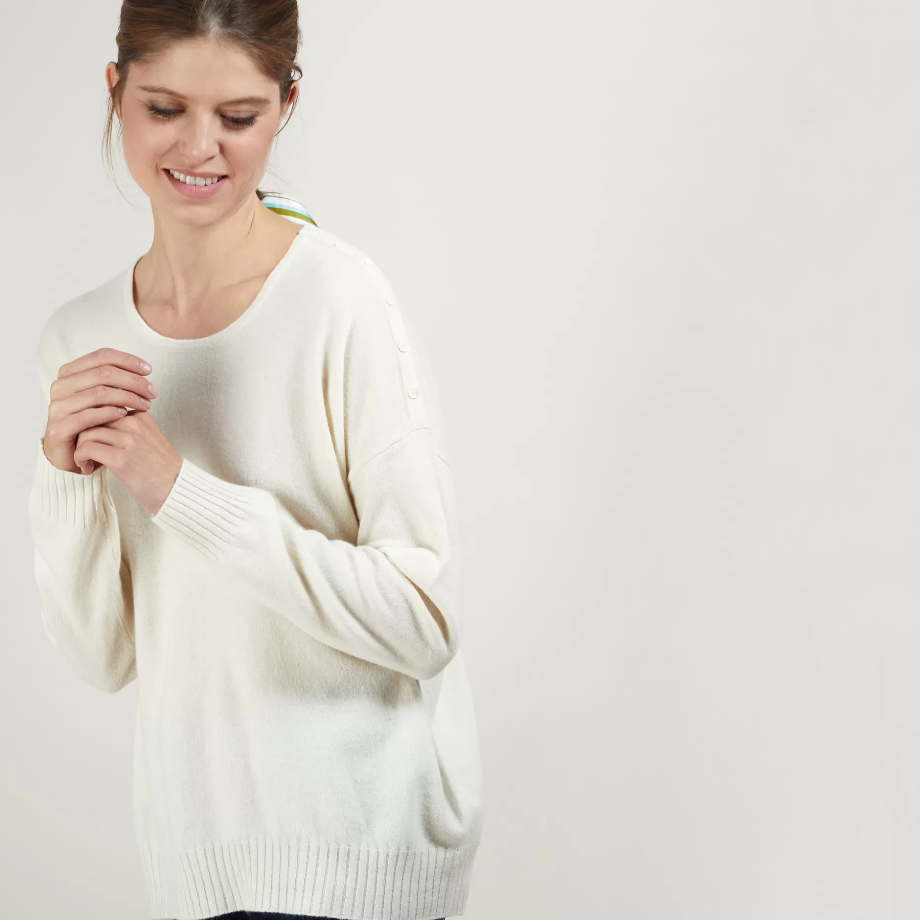 Maison Montagut Pull Ample En Cachemire Boutons Epaule - Brook>Femme Pulls