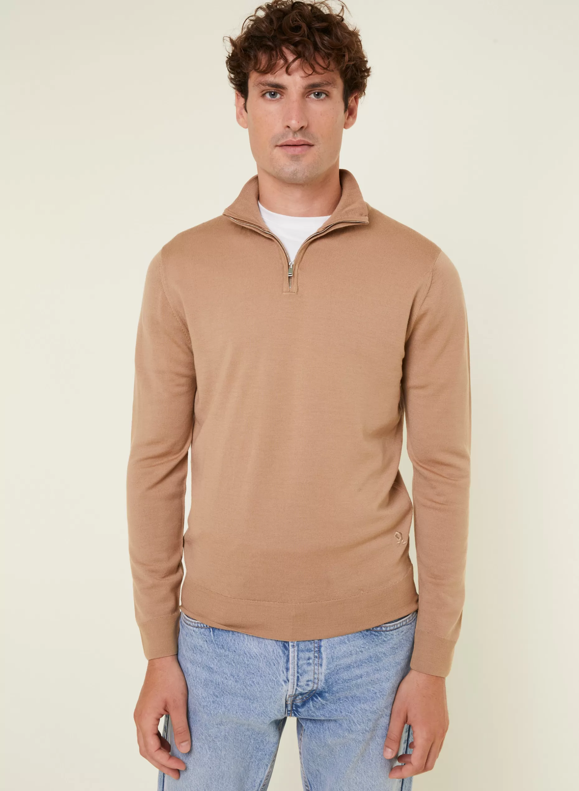 Maison Montagut Pull Col Camionneur Avec Logo En Laine Merinos - Ryan>Homme Pulls