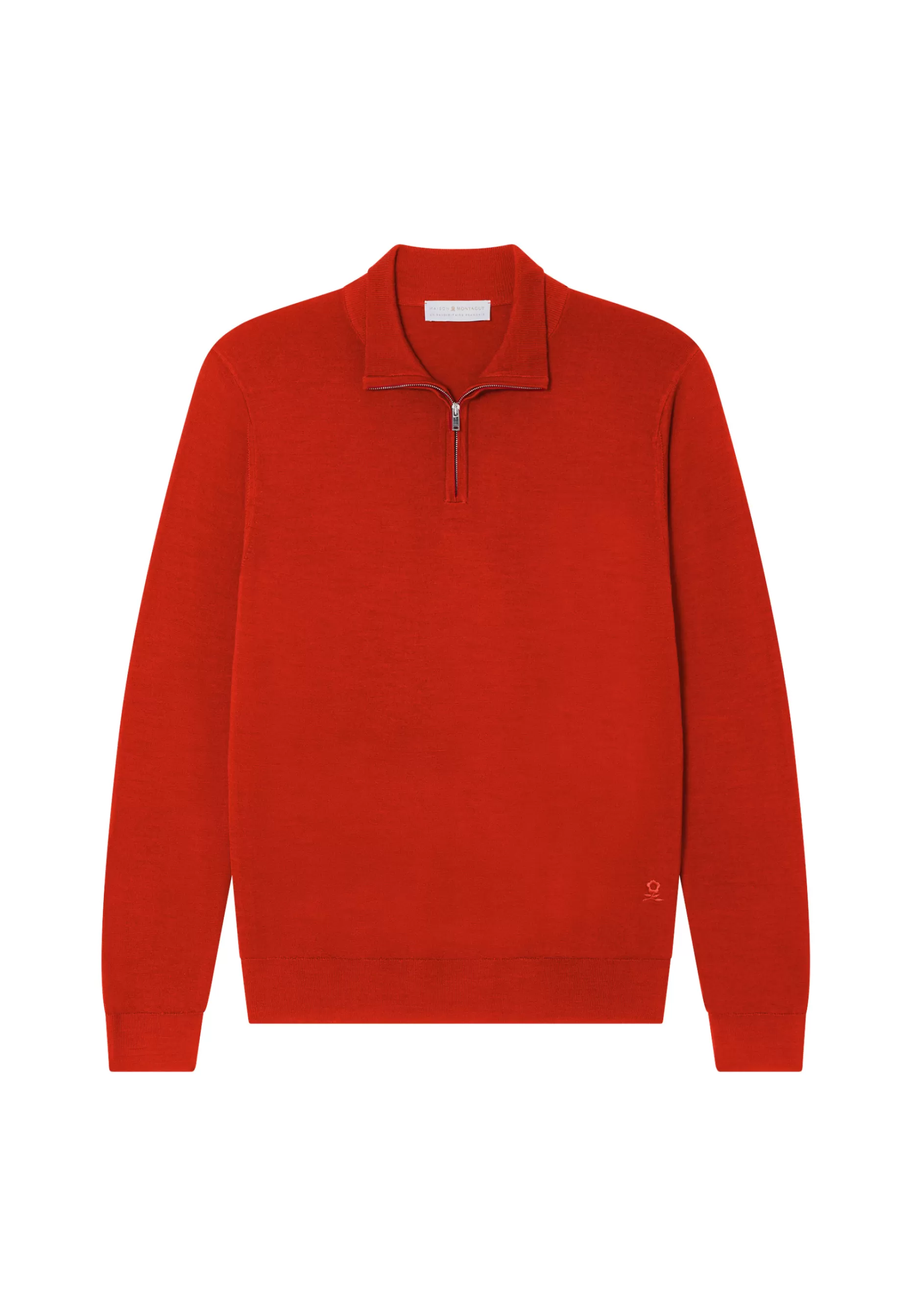 Maison Montagut Pull Col Camionneur Avec Logo En Laine Merinos - Ryan>Homme Pulls