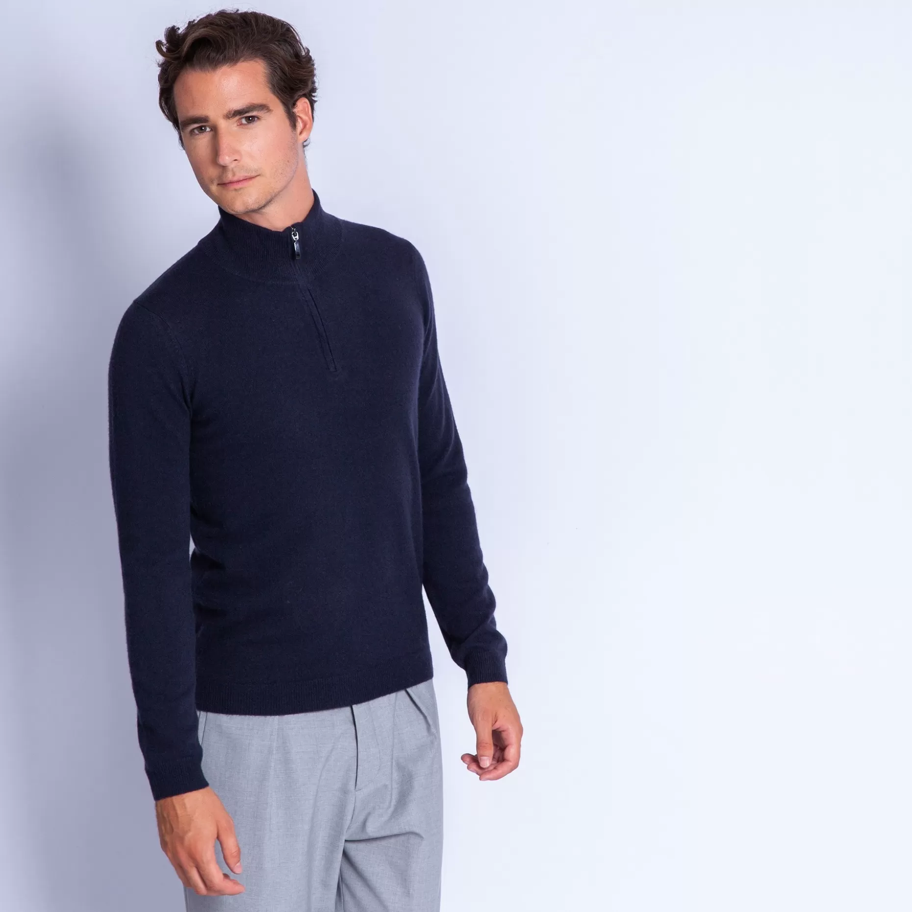 Maison Montagut Pull Col Montant En Cachemire Zippe - Filip>Homme Pulls