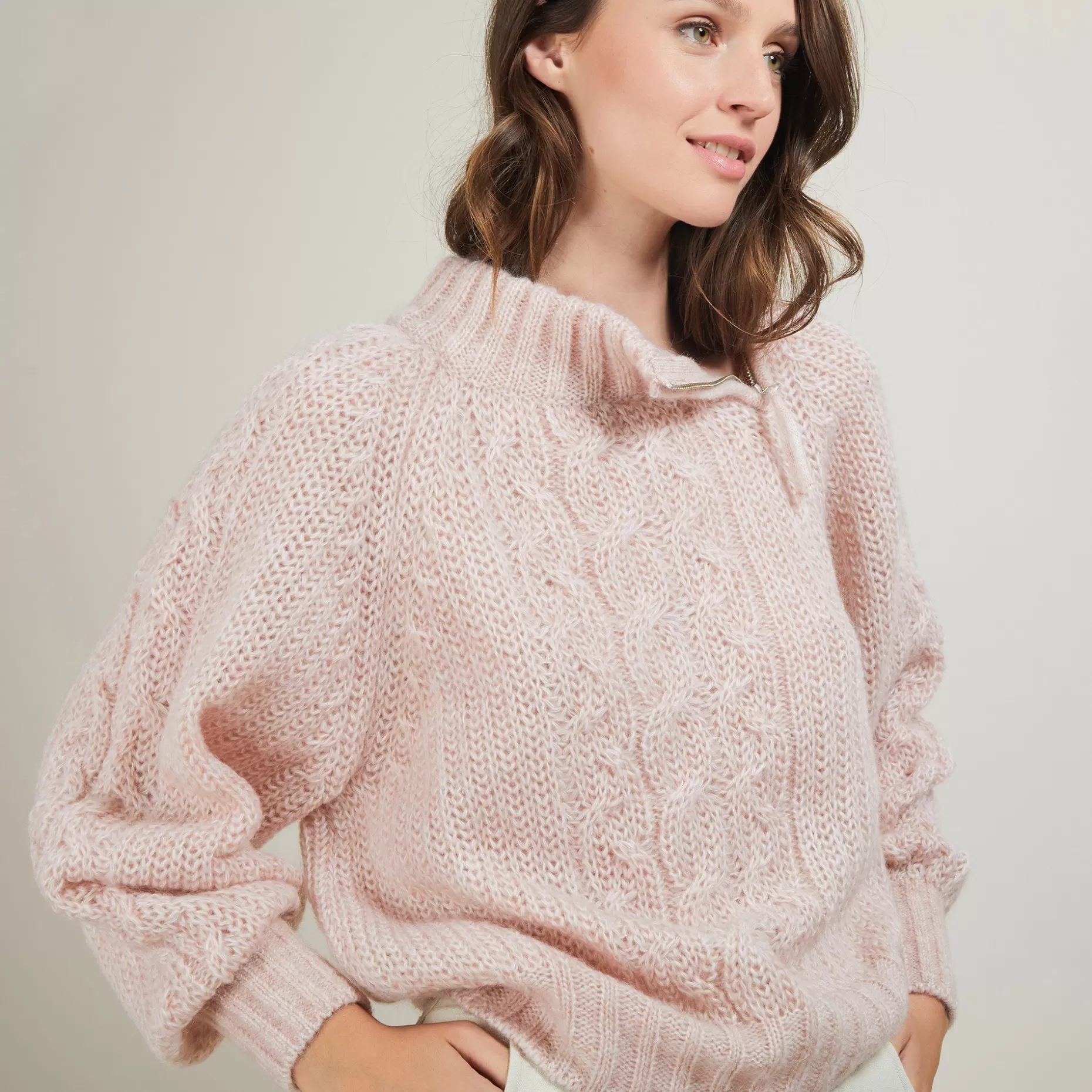 Maison Montagut Pull Col Montant Zippe En Mohair - Gilda>Femme Pulls