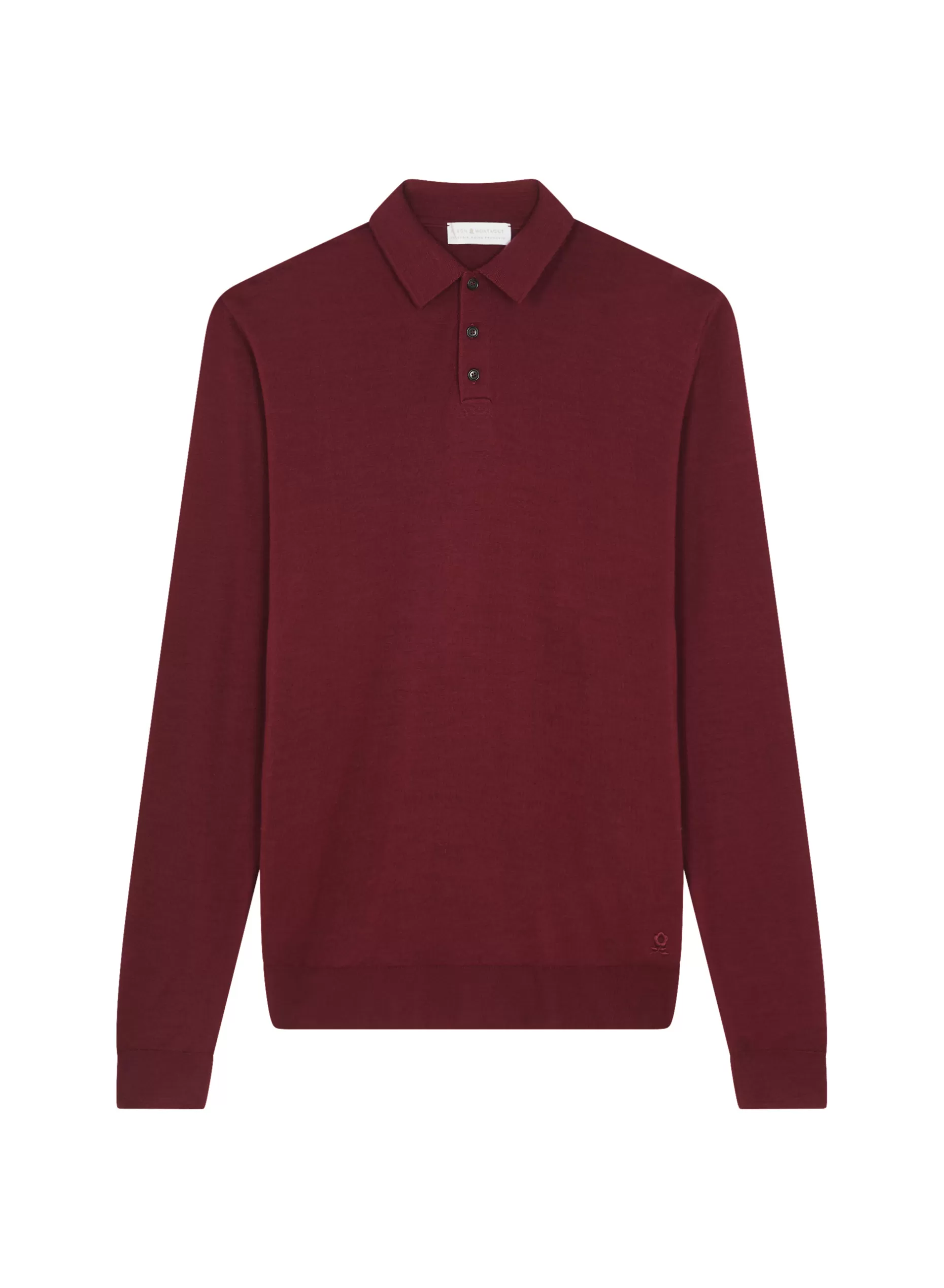 Maison Montagut Pull Col Polo Avec Logo En Laine Merinos - Eni>Homme Pulls