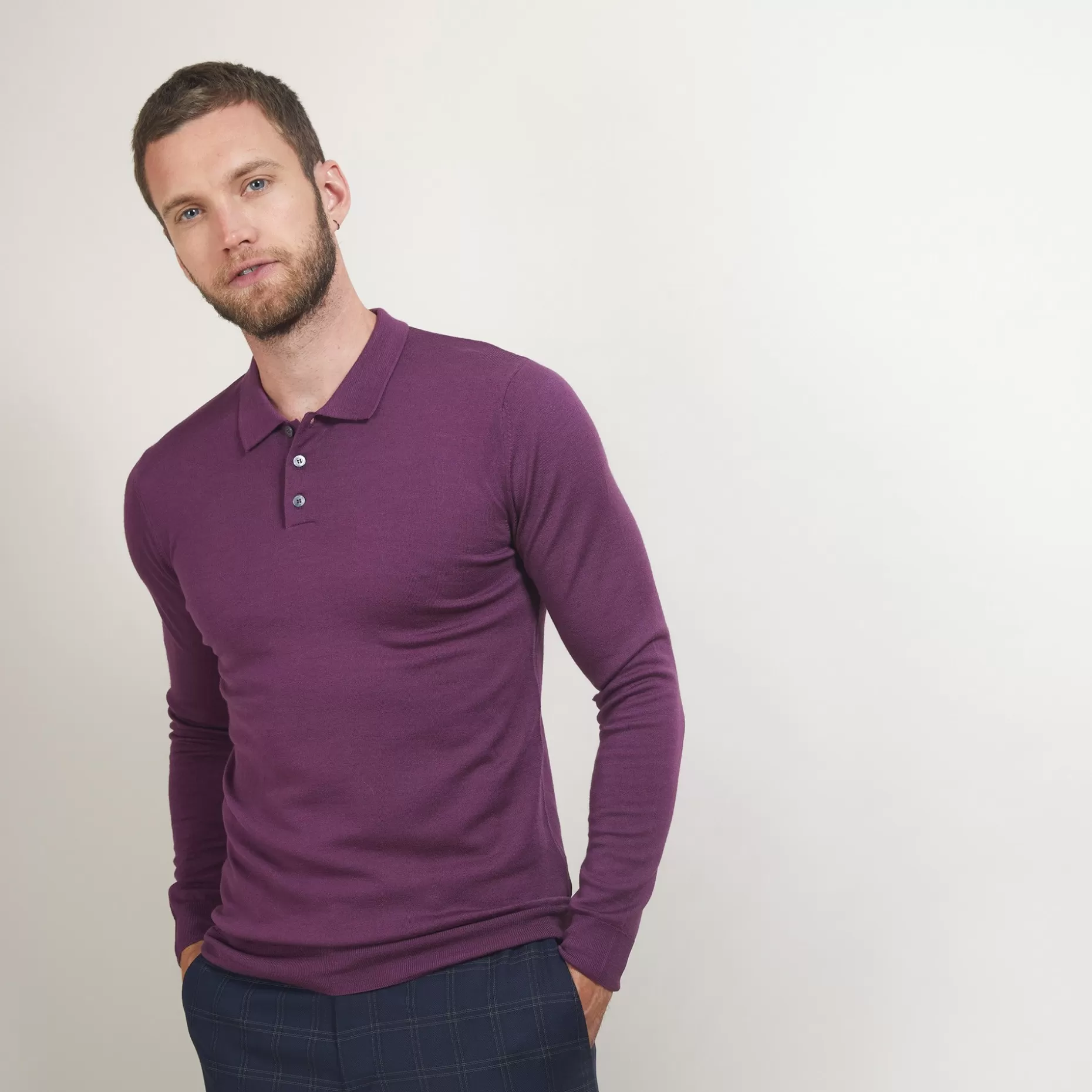 Maison Montagut Pull Col Polo En Laine Merinos - Beni>Homme Polos