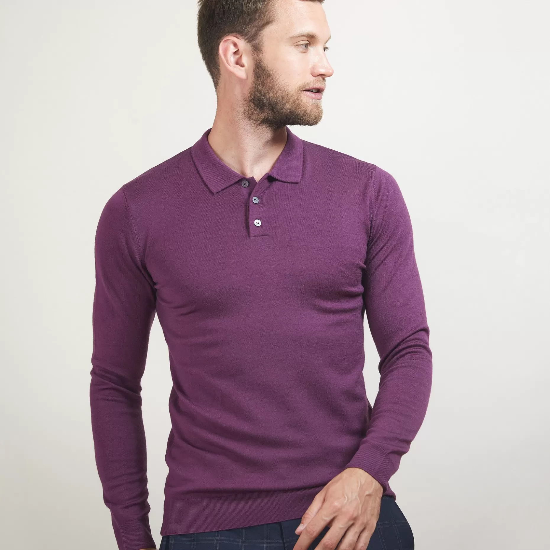 Maison Montagut Pull Col Polo En Laine Merinos - Beni>Homme Polos