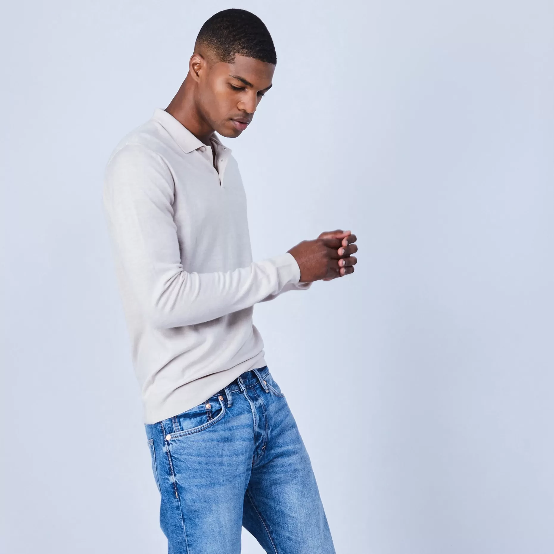 Maison Montagut Pull Col Polo En Laine Merinos - Lino>Homme Polos