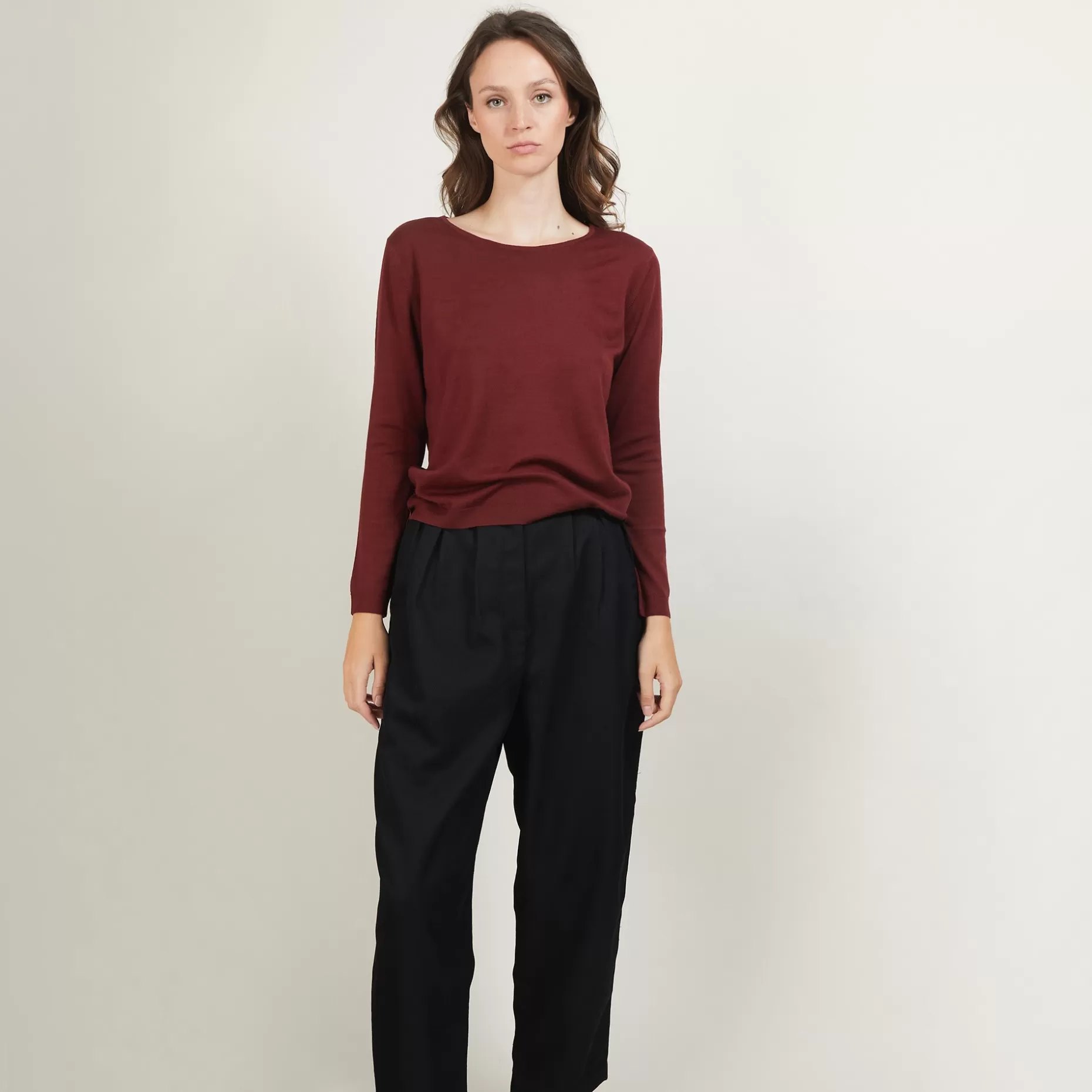 Maison Montagut Pull Col Rond Avec Fentes En Laine Merinos - Betina>Femme T-Shirts