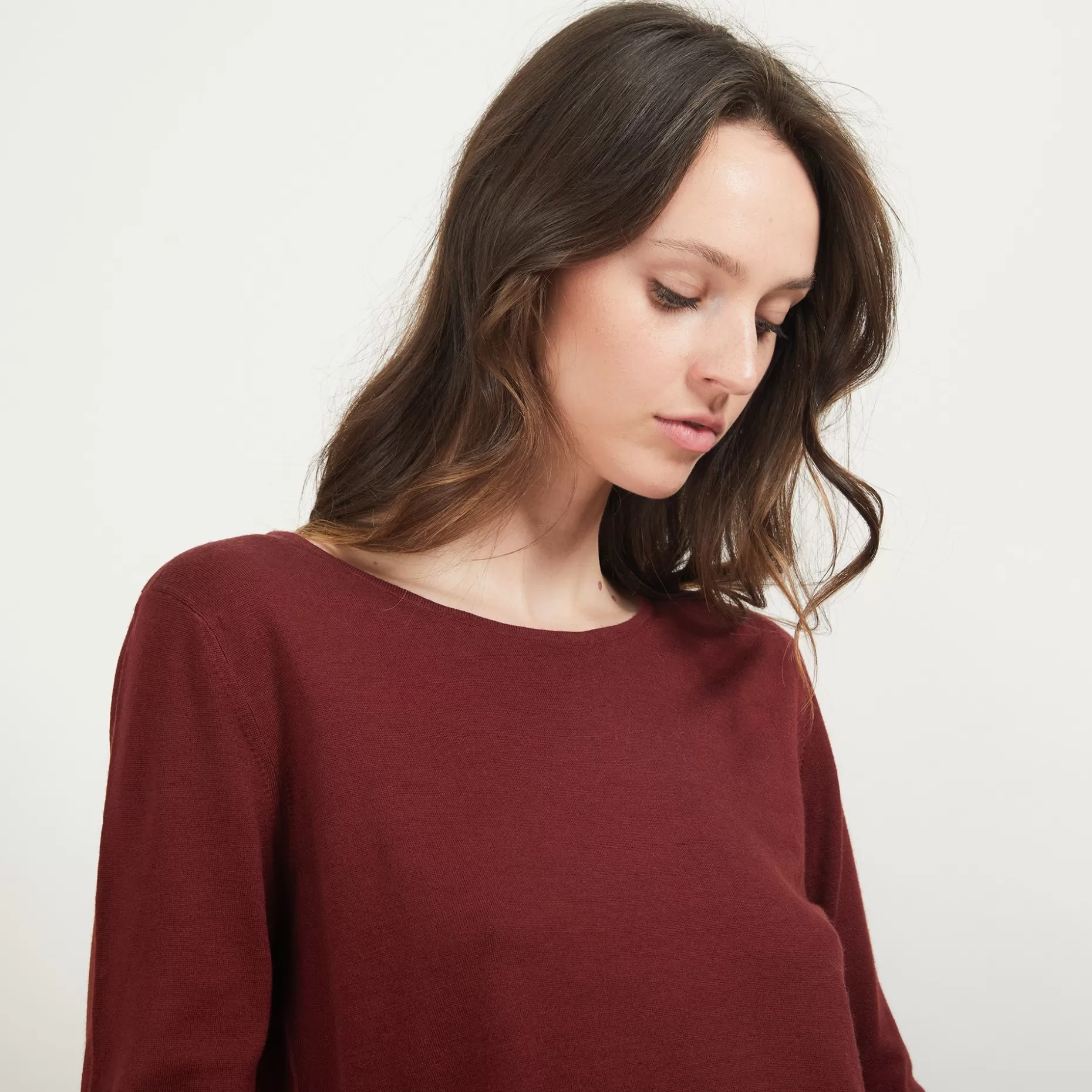 Maison Montagut Pull Col Rond Avec Fentes En Laine Merinos - Betina>Femme T-Shirts