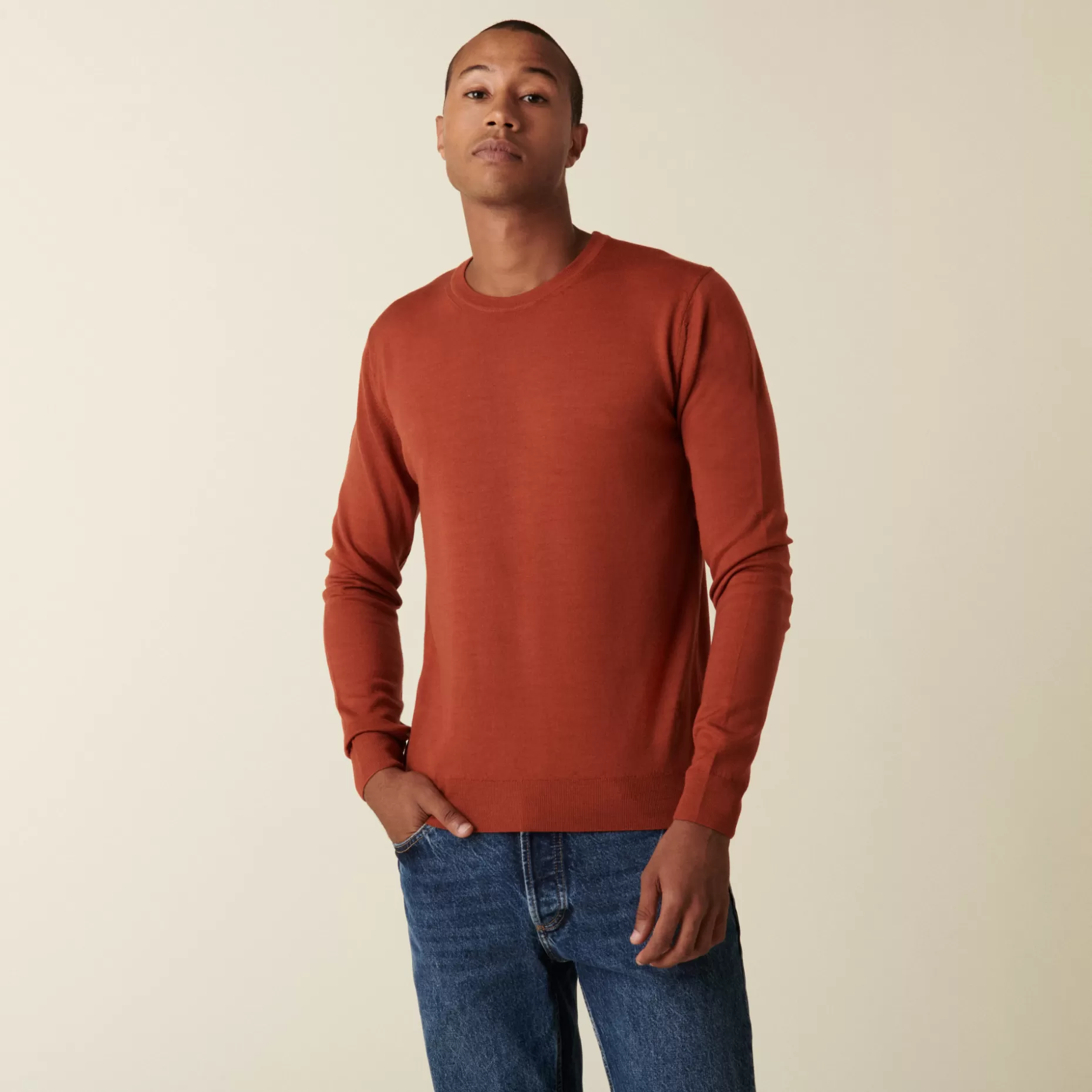 Maison Montagut Pull Col Rond Avec Logo En Laine Merinos - Eddie>Homme Pulls