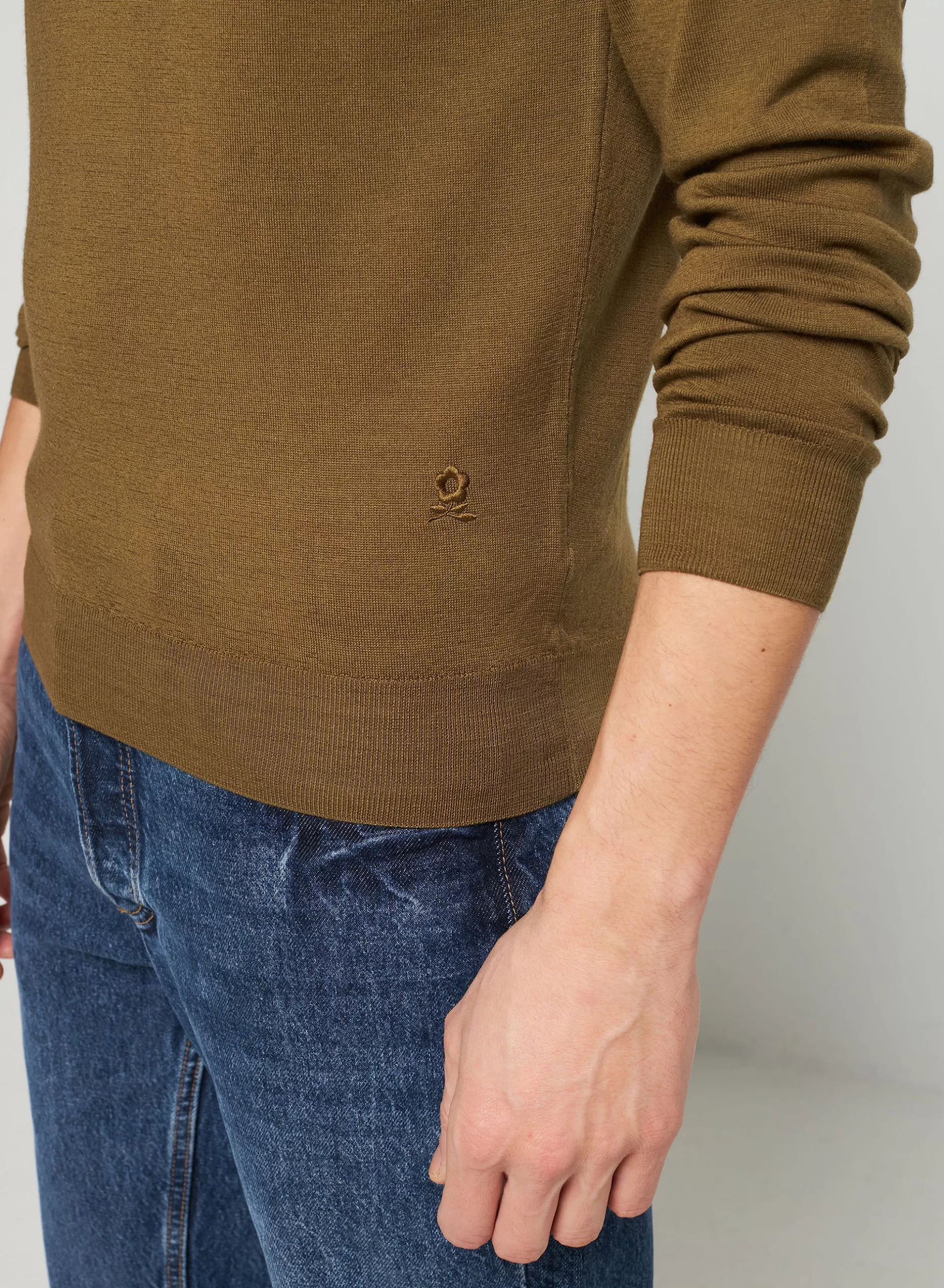 Maison Montagut Pull Col Rond Avec Logo En Laine Merinos - Eddie>Homme Pulls