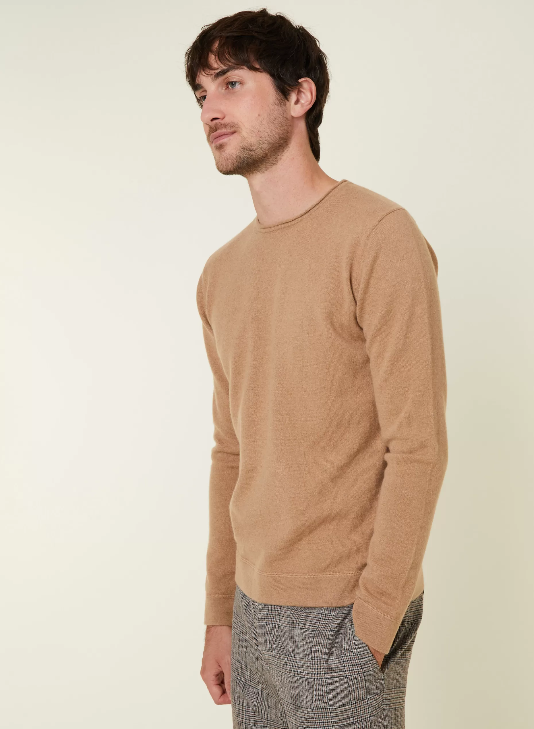 Maison Montagut Pull Col Rond En Cachemire Finitions Roulotees - Ernest>Homme Pulls