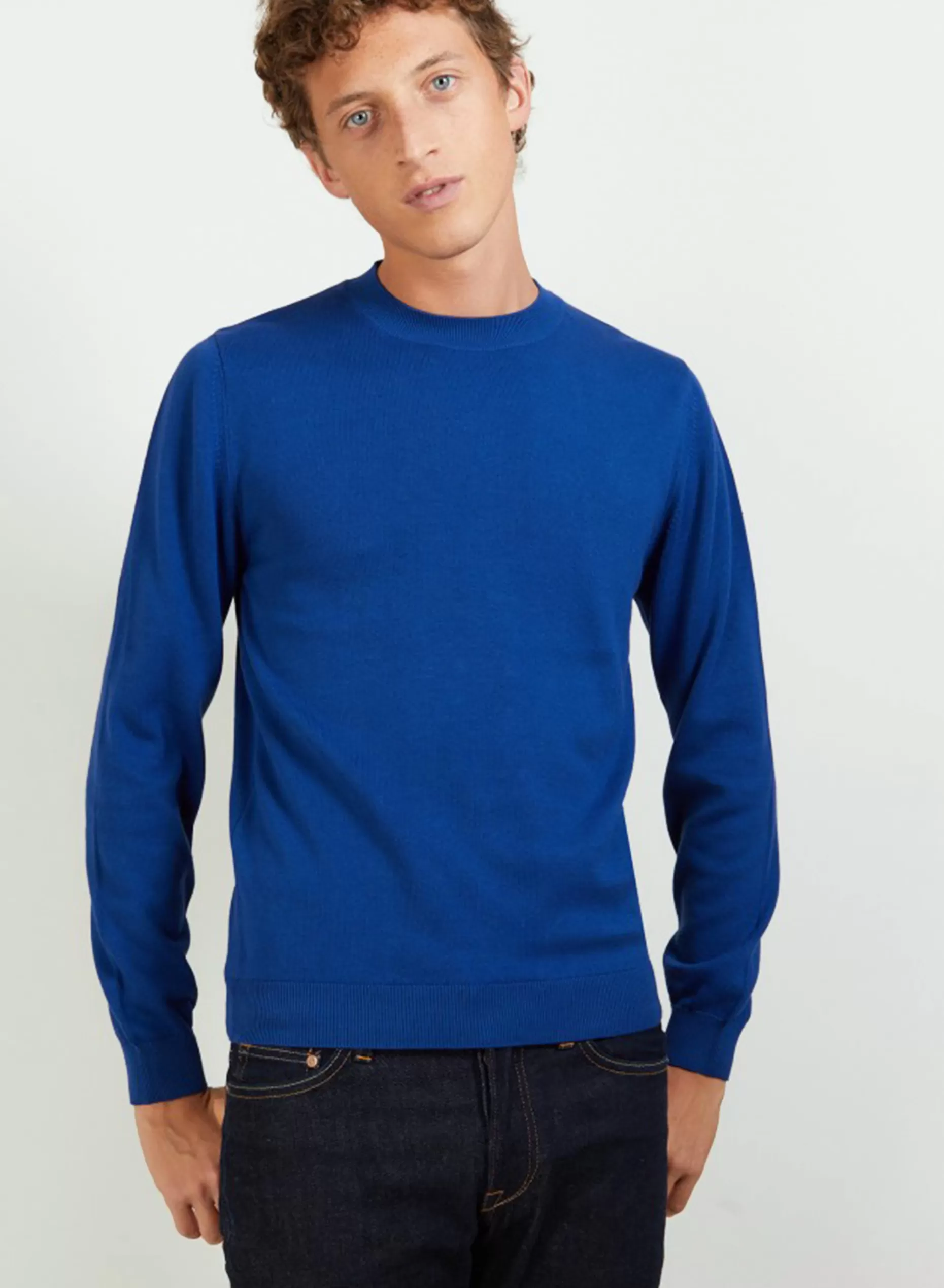 Maison Montagut Pull Col Rond En Coton Cachemire - Burton>Homme Pulls