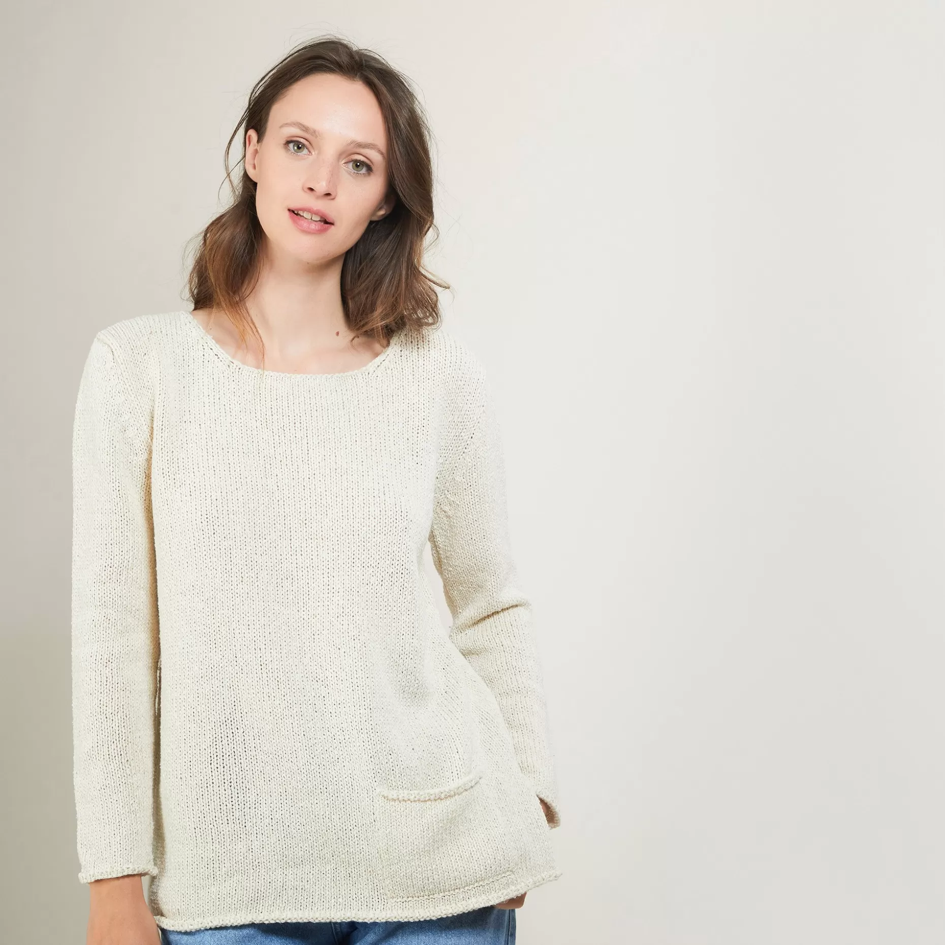 Maison Montagut Pull Col Rond En Laine Et Soie - Bajira>Femme Pulls