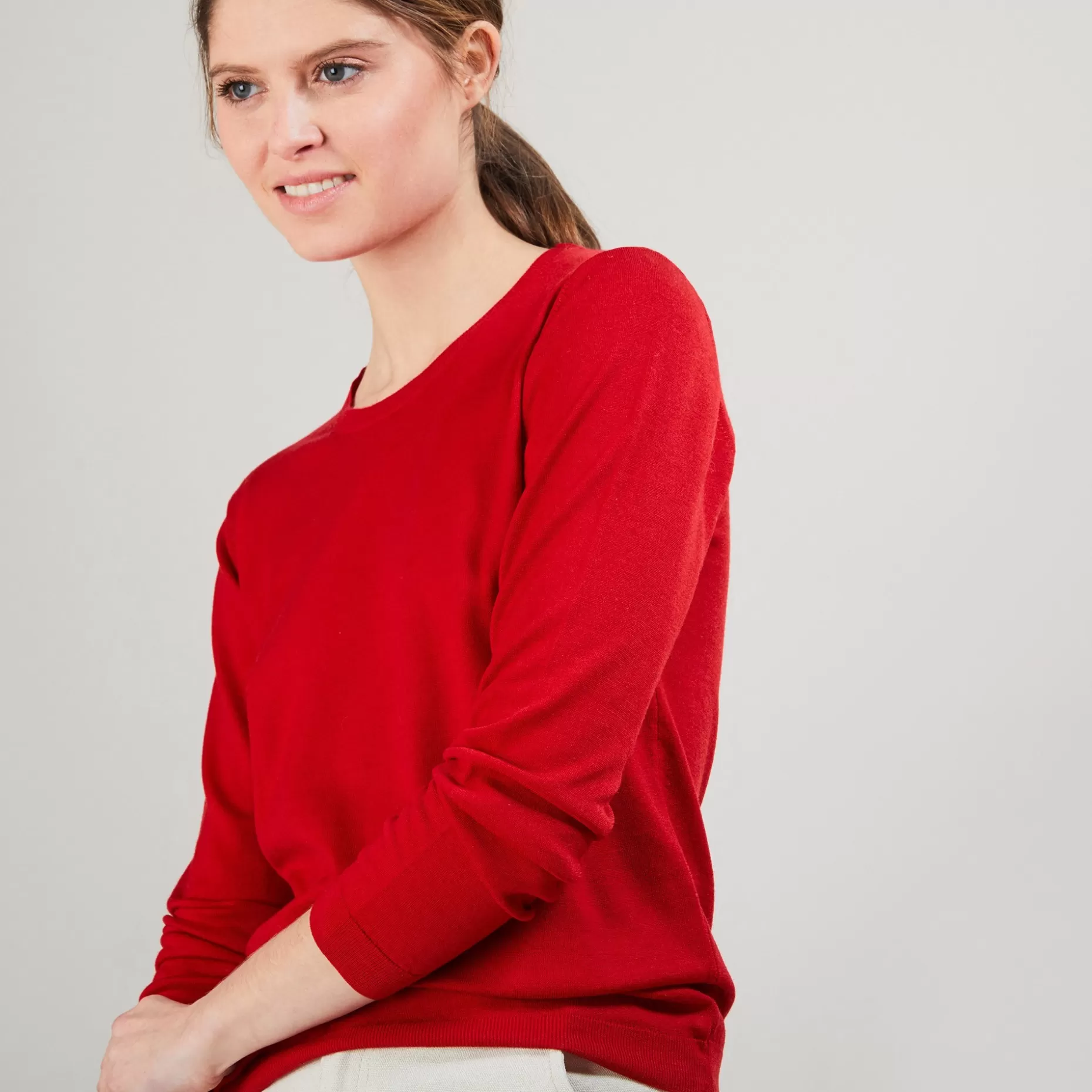 Maison Montagut Pull Col Rond En Laine Merinos - Balneo>Femme Pulls