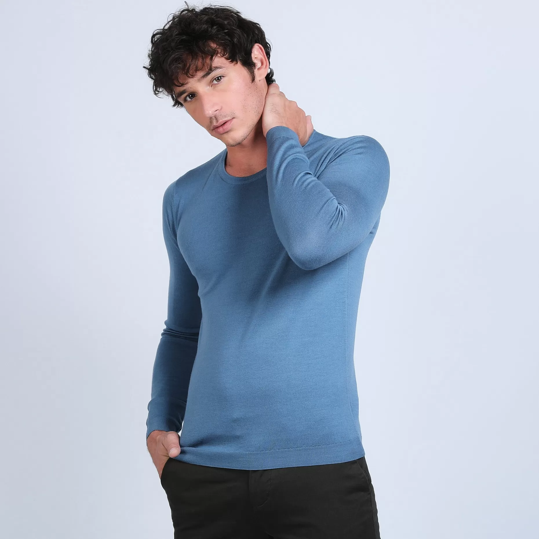 Maison Montagut Pull Col Rond En Laine Merinos - Bardem>Homme Pulls