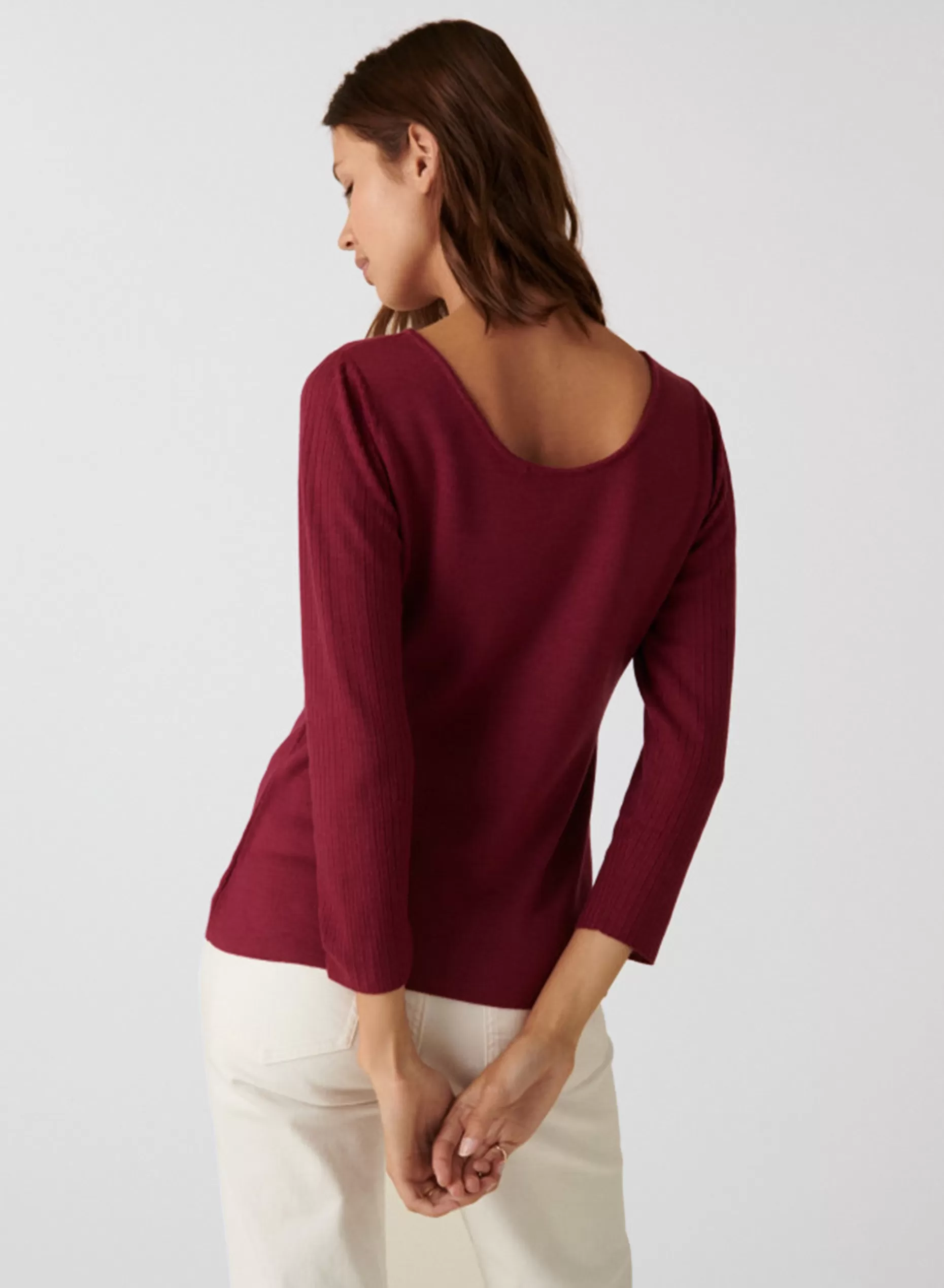 Maison Montagut Pull Col Rond En Laine Merinos Maille Fine - Altesa>Femme T-Shirts