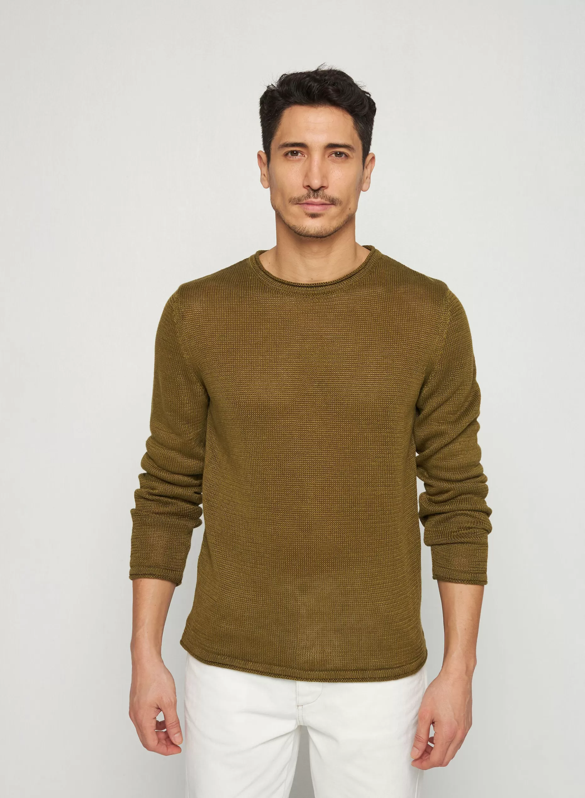 Maison Montagut Pull Col Rond En Lin - Rudy>Homme Pulls