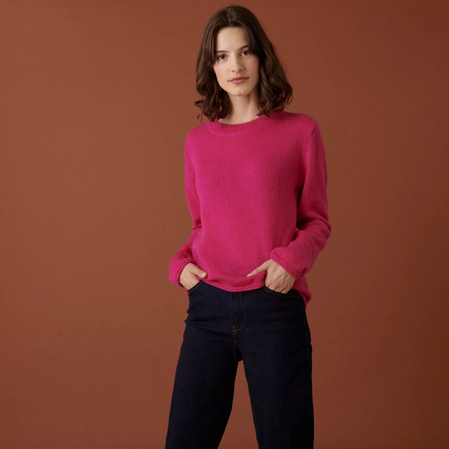 Maison Montagut Pull Col Rond En Mohair Finitions Roulotees - Alexia>Femme Pulls