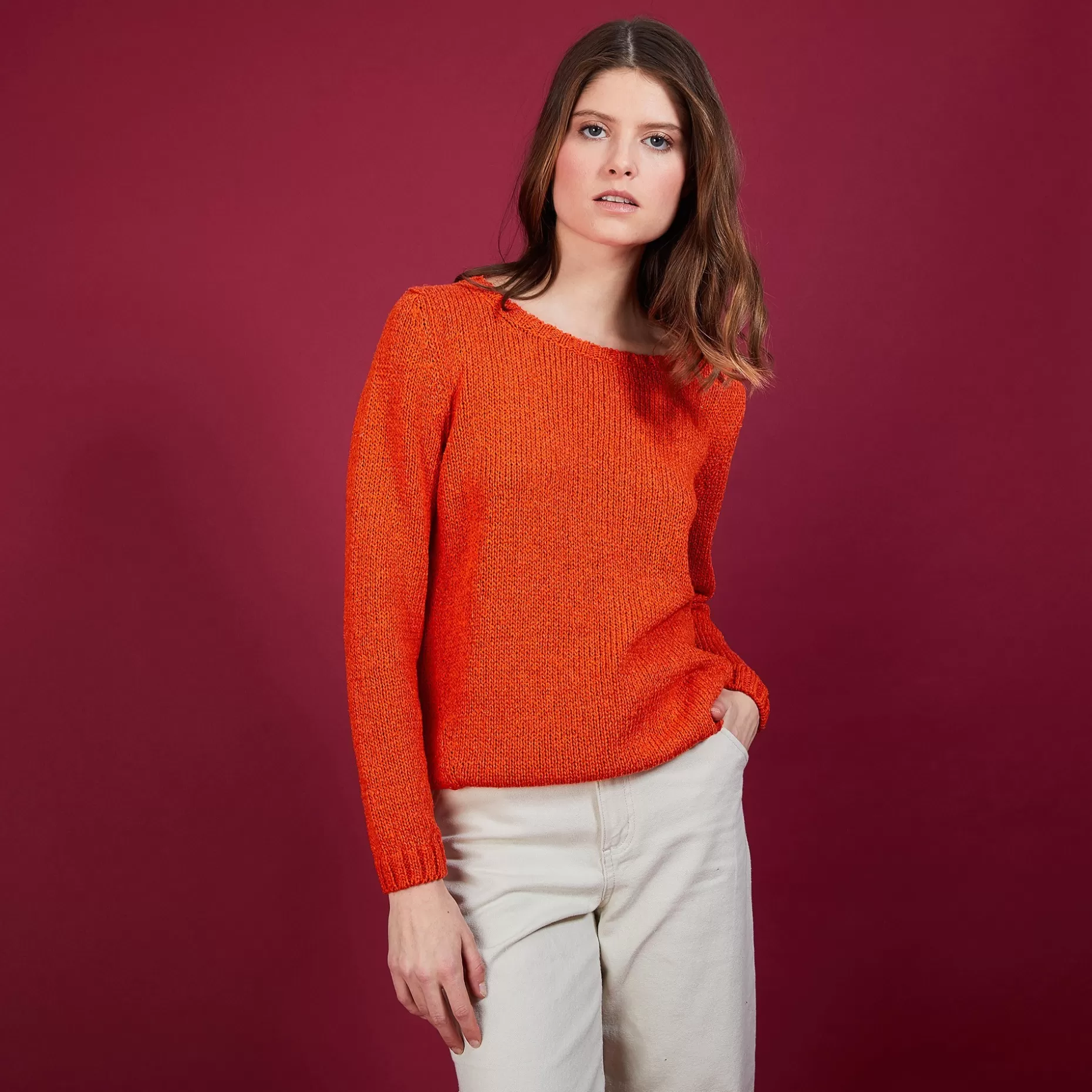 Maison Montagut Pull Col Rond En Soie Coton Et Laine - Benji>Femme Pulls