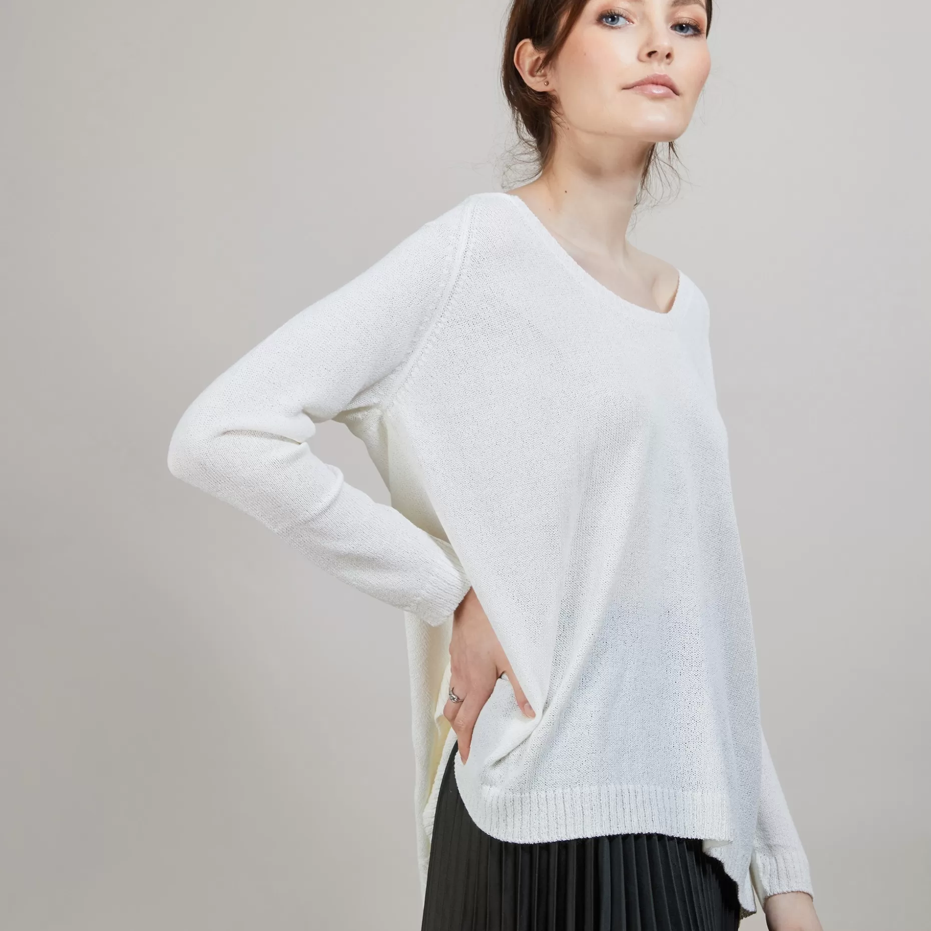 Maison Montagut Pull Col Rond En Viscose Crepe - Babouche>Femme Pulls