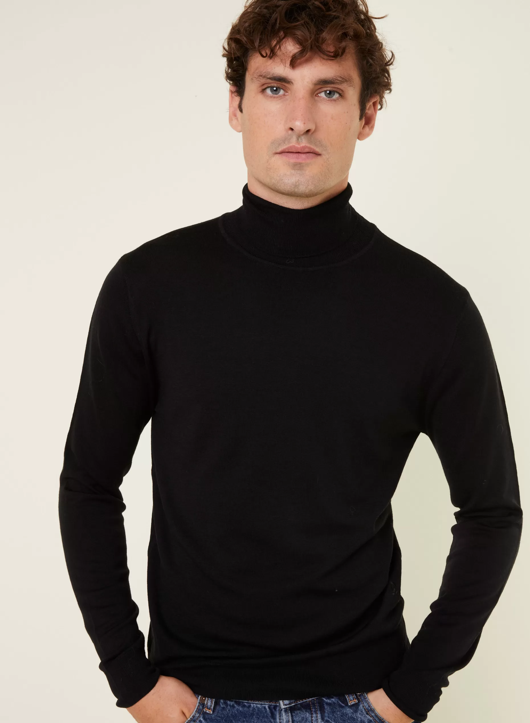 Maison Montagut Pull Col Roule Avec Logo En Laine Merinos - Enzo>Homme Pulls