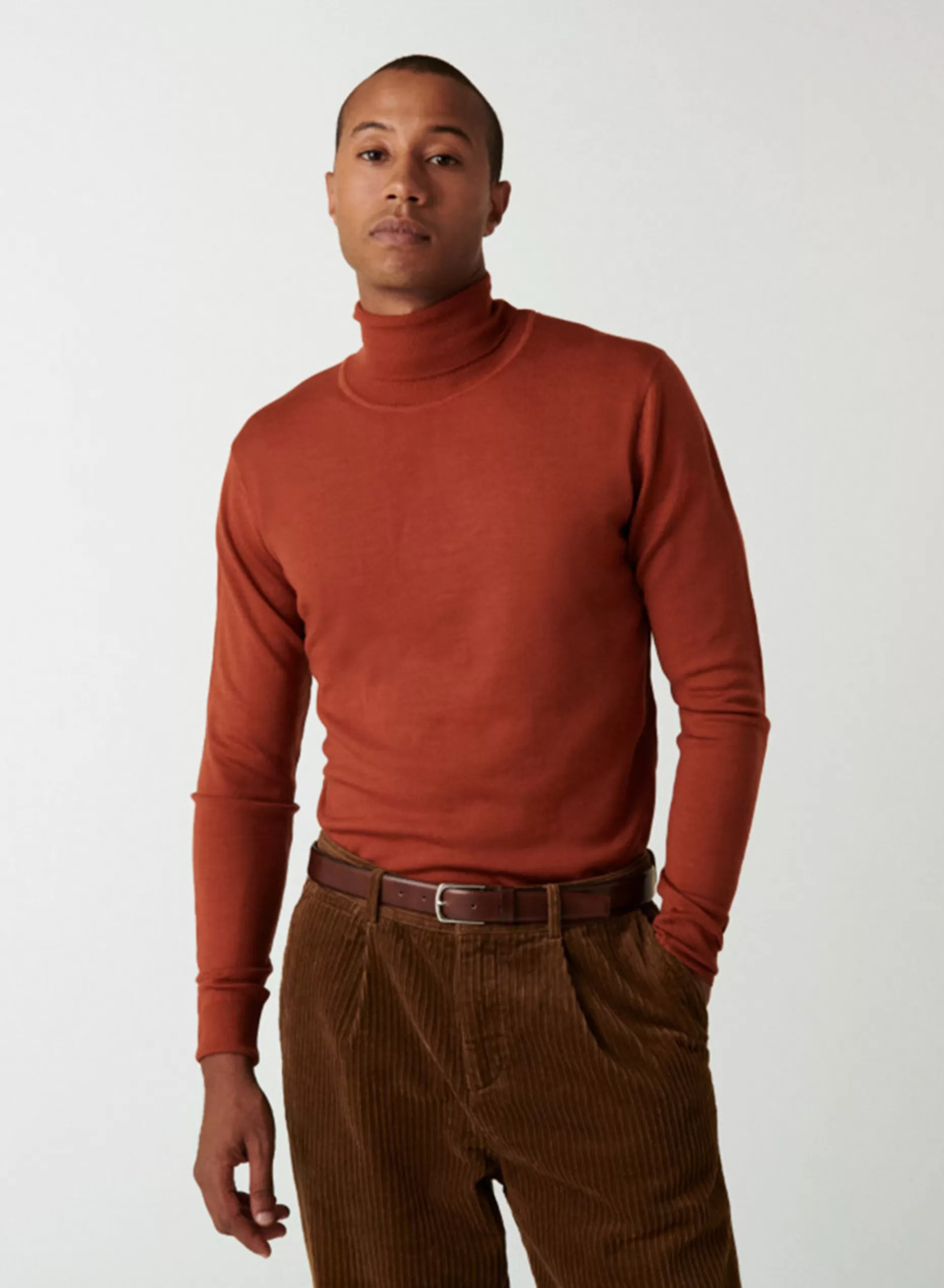 Maison Montagut Pull Col Roule Avec Logo En Laine Merinos - Enzo>Homme Pulls