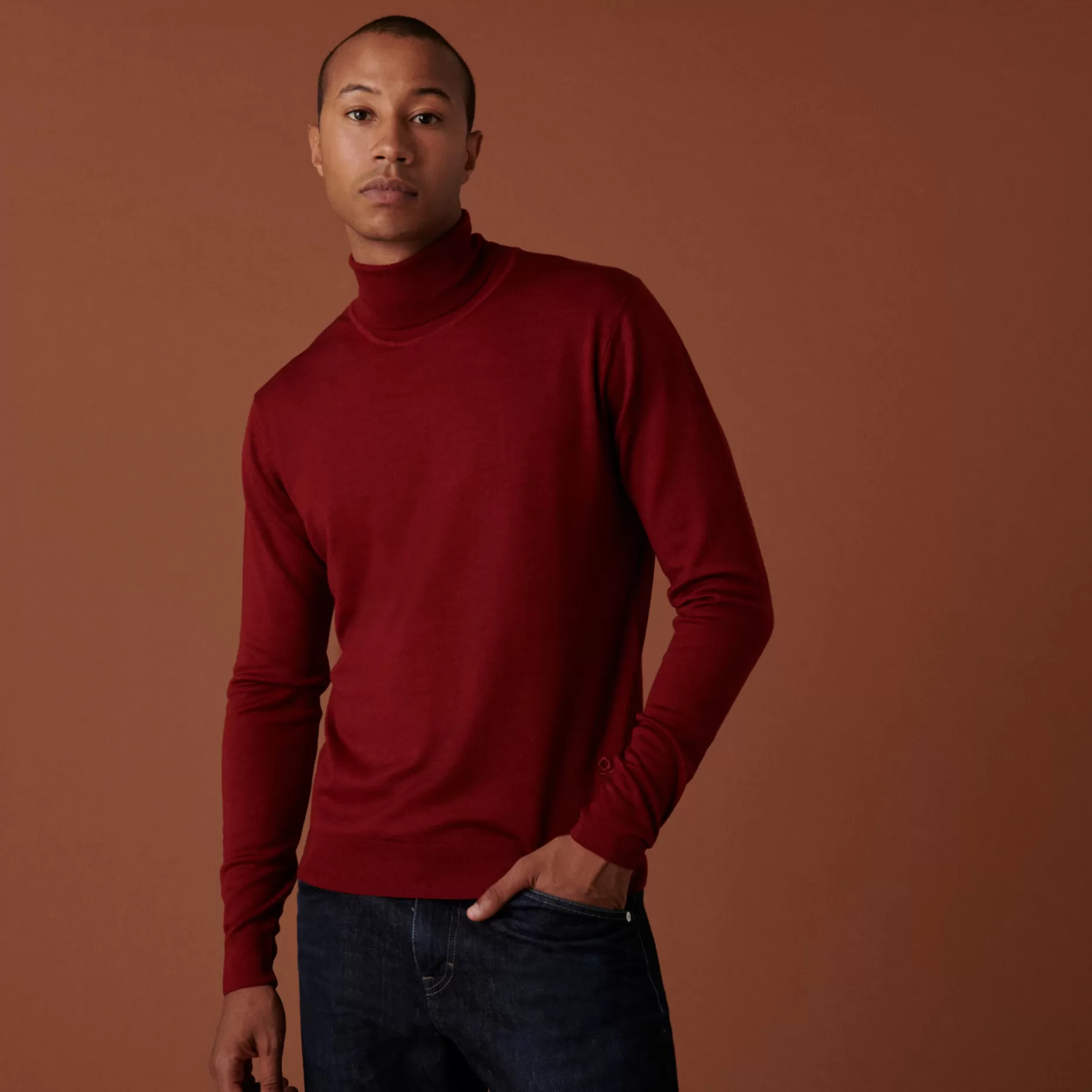 Maison Montagut Pull Col Roule Avec Logo En Laine Merinos - Enzo>Homme Pulls