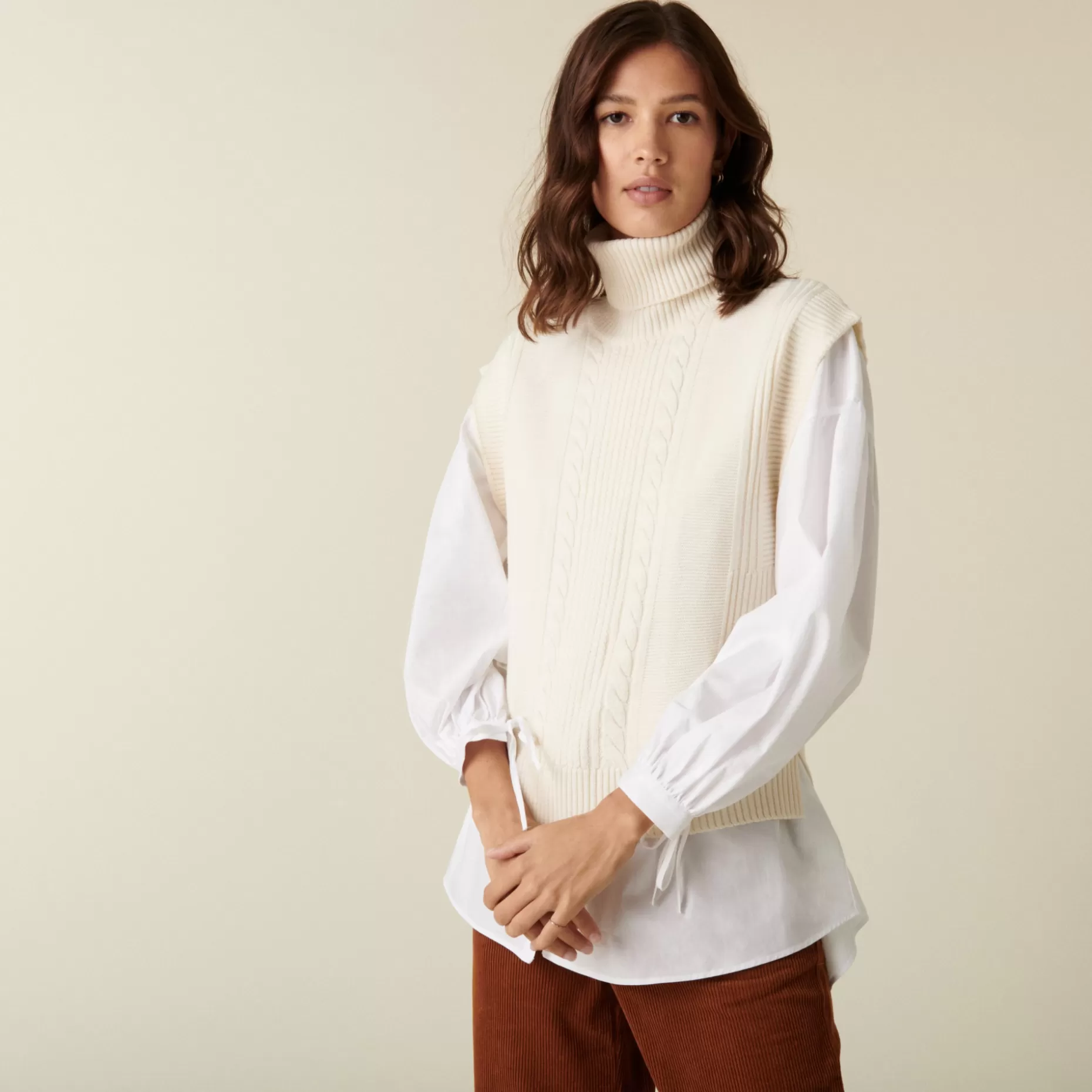 Maison Montagut Pull Col Roule Sans Manches En Laine Merinos - Claudia>Femme Pulls