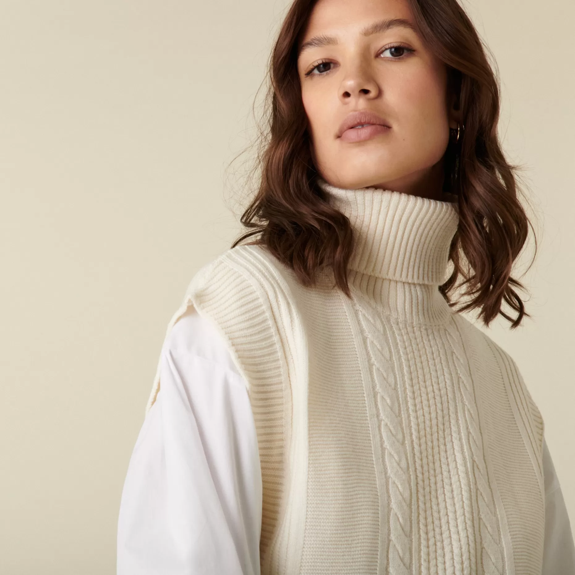 Maison Montagut Pull Col Roule Sans Manches En Laine Merinos - Claudia>Femme Pulls