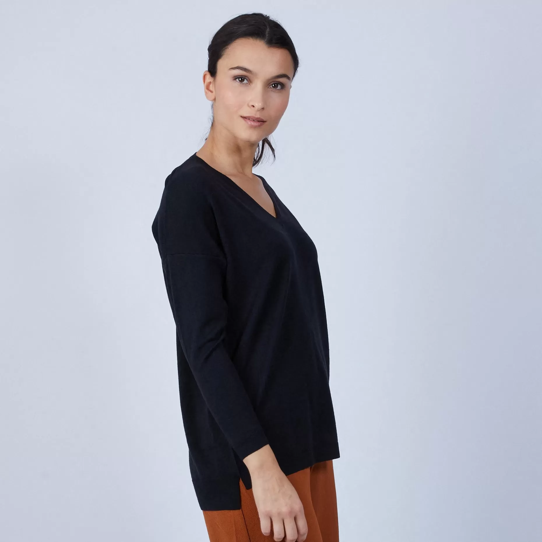 Maison Montagut Pull Col V Avec Fentes En Laine Merinos - Bernice>Femme Pulls