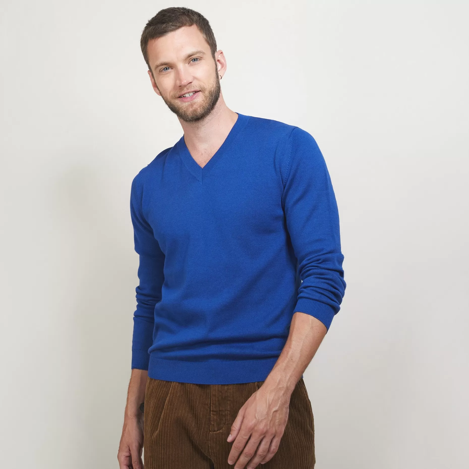 Maison Montagut Pull Col V En Coton Cachemire - Brent>Homme Pulls