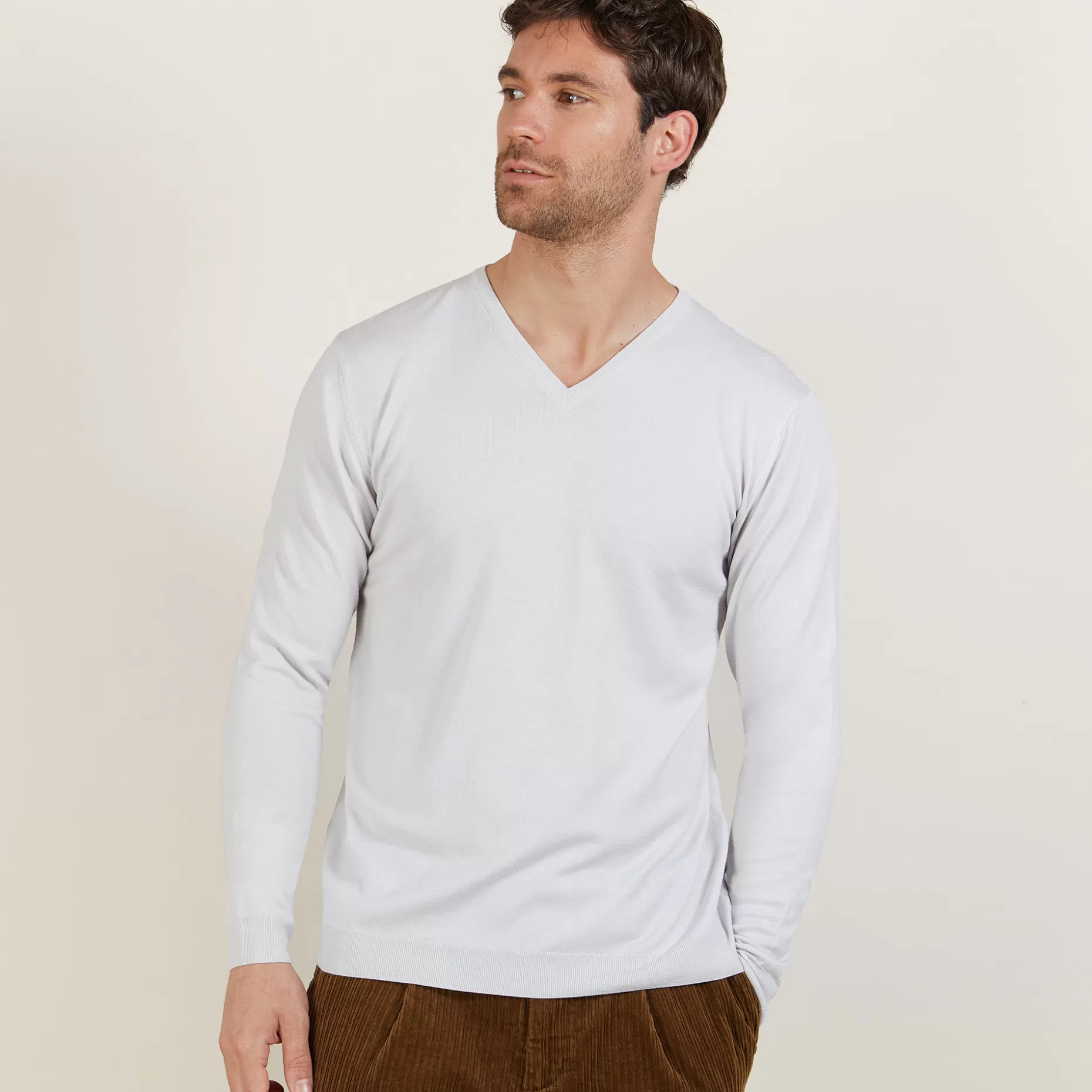 Maison Montagut Pull Col V En Laine Et Soie - Bessie>Homme Pulls